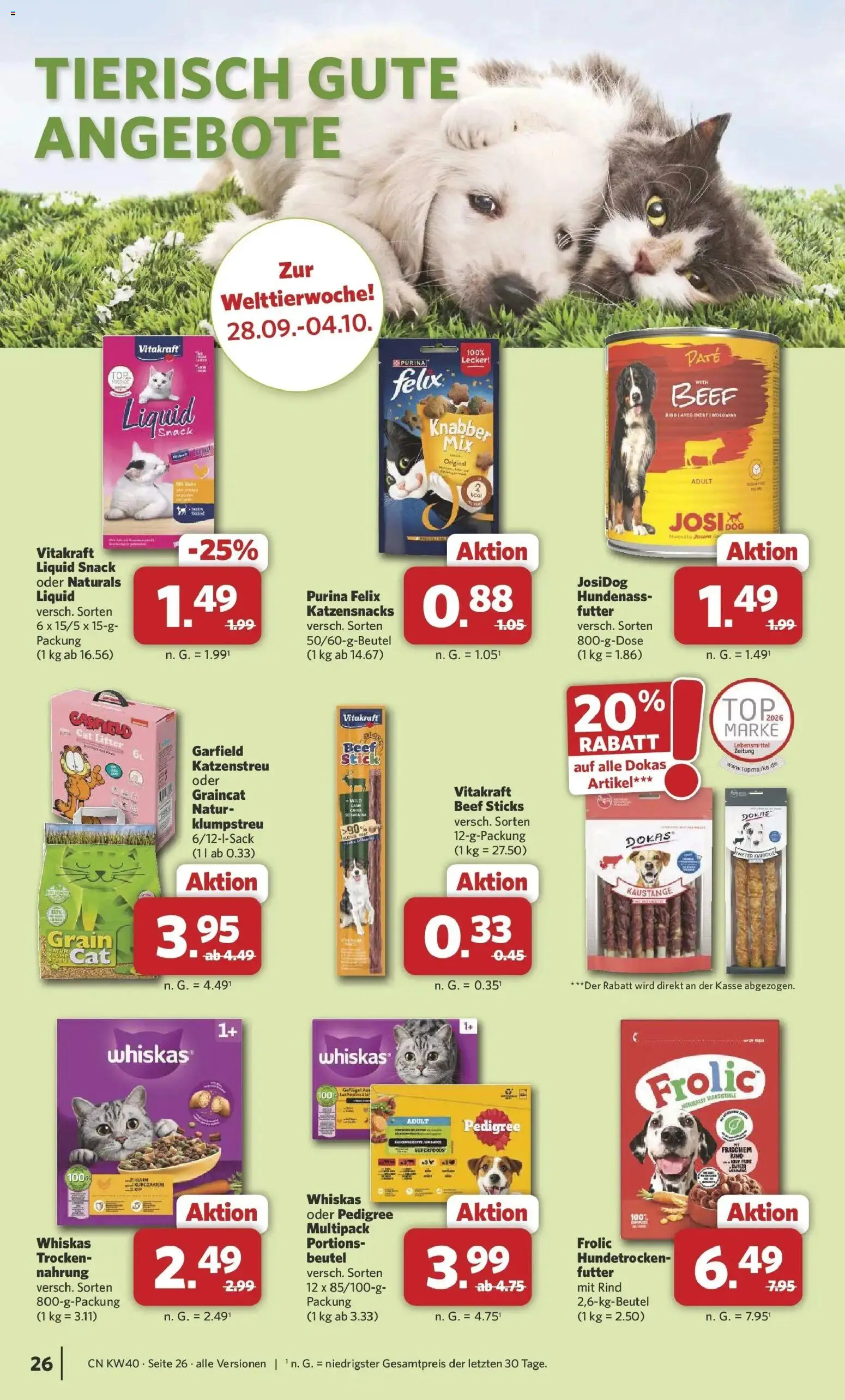 Combi Prospekt Weener (ab 28.09.2026) zum Blättern | Seite: 26 | Produkte: Pedigree, Whiskas