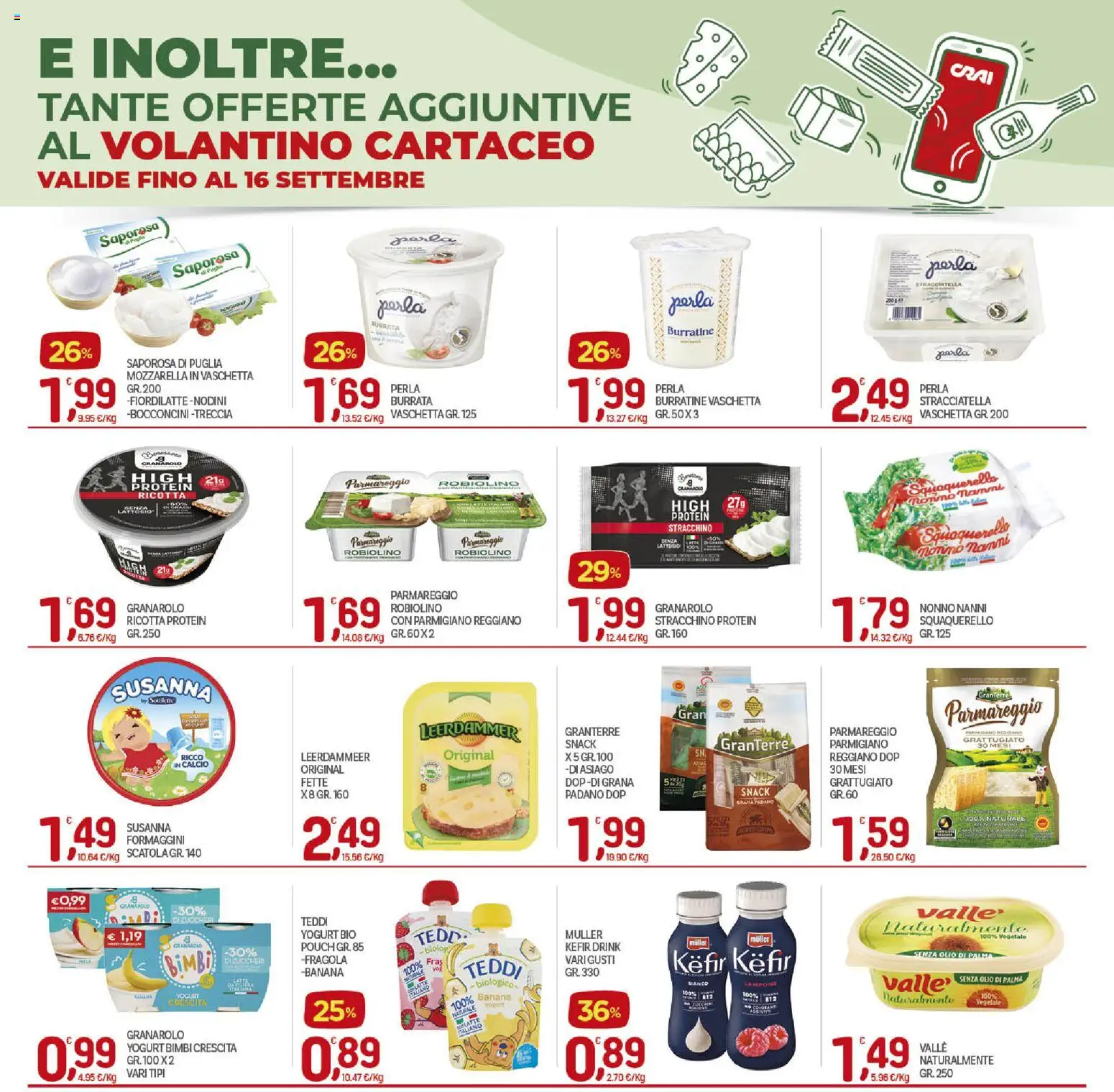Volantino CRAI del 03/09/2026 | Pagina: 21 | Prodotti: Yogurt, Olio, Stracchino, Parmigiano reggiano