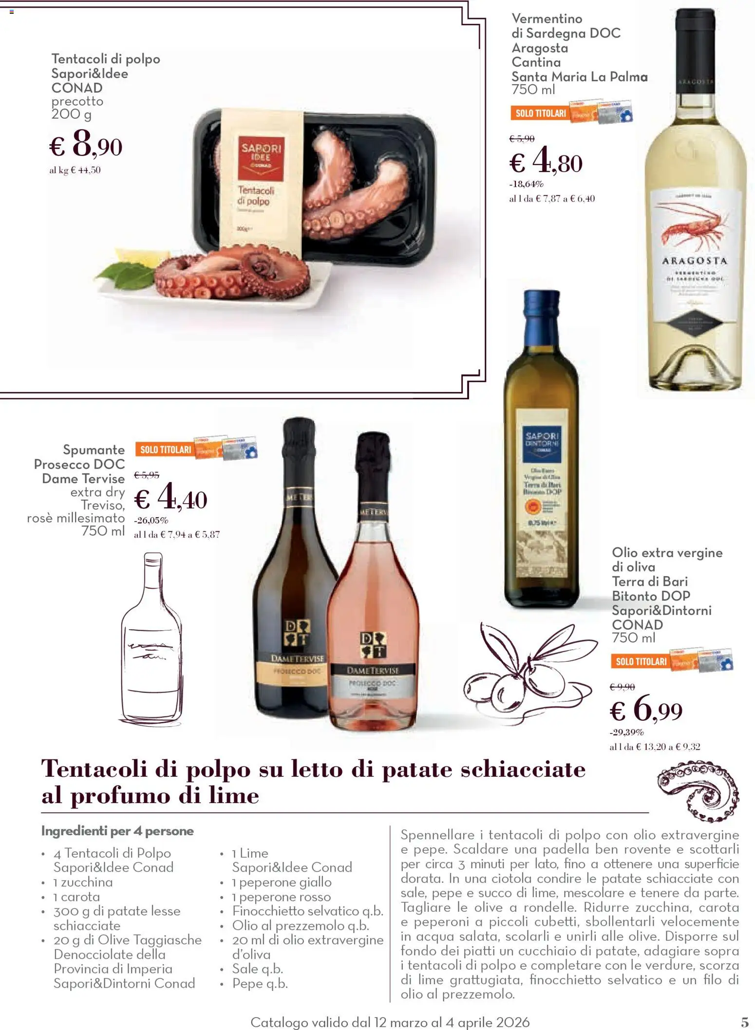 Volantino Conad del 12.03.2026 | Pagina: 5 | Prodotti: Prosecco, Olio, Ciotola, Terra
