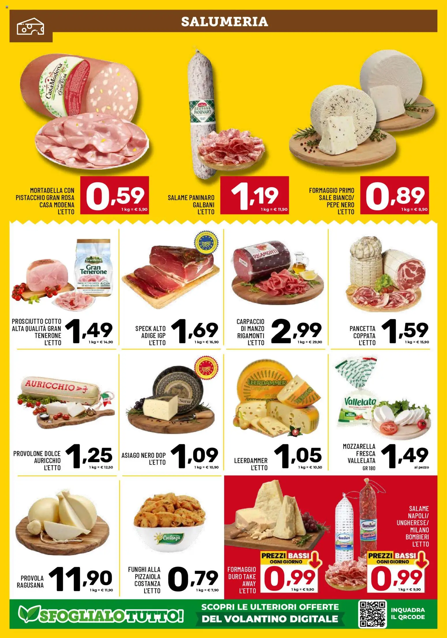 Volantino Il Centesimo del 05.06.2026 | Pagina: 2 | Prodotti: Pancetta, Mozzarella, Prosciutto, Mortadella