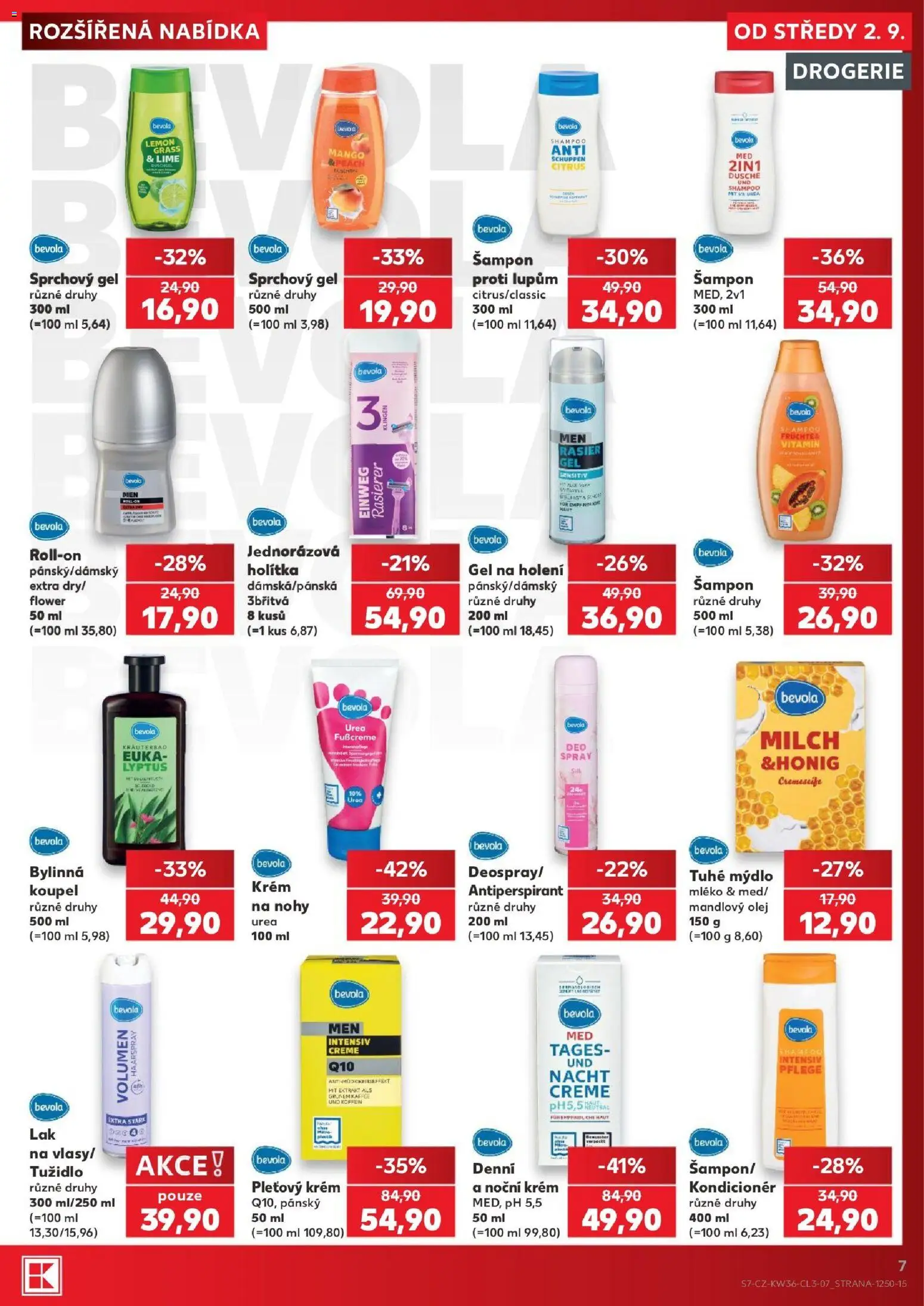 Kaufland leták - Chomutov od 02.09.2026 | Strana: 7 | Produkty: Deodorant, Olej, Gel na holení, Drogerie