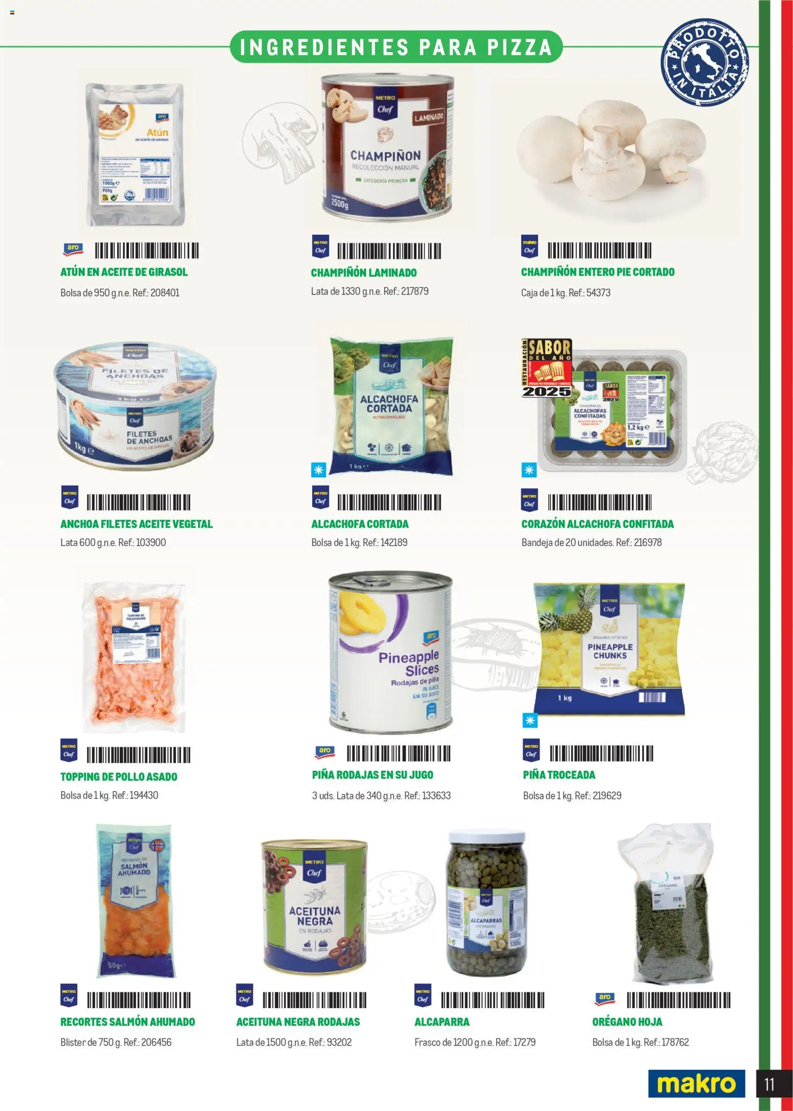 Makro Restaurantes italianos Canarias │ válido desde el 27.03.2026 | Página: 11 | Productos: Κρεμάστρα, Piña, Salmón ahumado, Bandeja