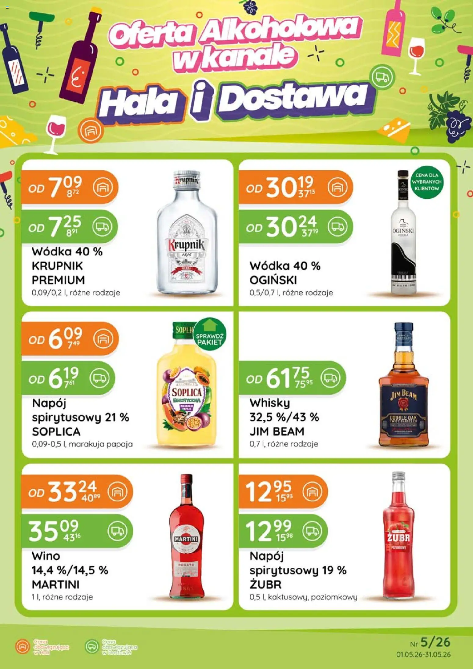 Eurocash gazetka - Katalog Alkoholowy od 01.05.2026 | Strona: 1 | Produkty: Martini, Jim Beam, Krupnik wódka, Whisky