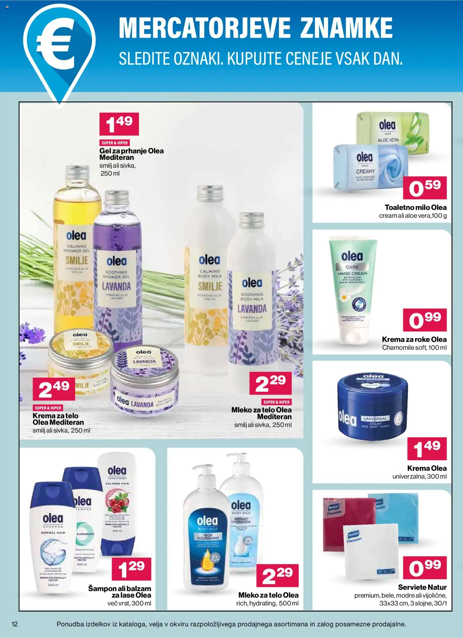Novi Mercator katalog ponudbe – veljaven od 26.08.2026 | Stran: 12 | Izdelki: Aloe Vera, Sampon, Mleko, Milo