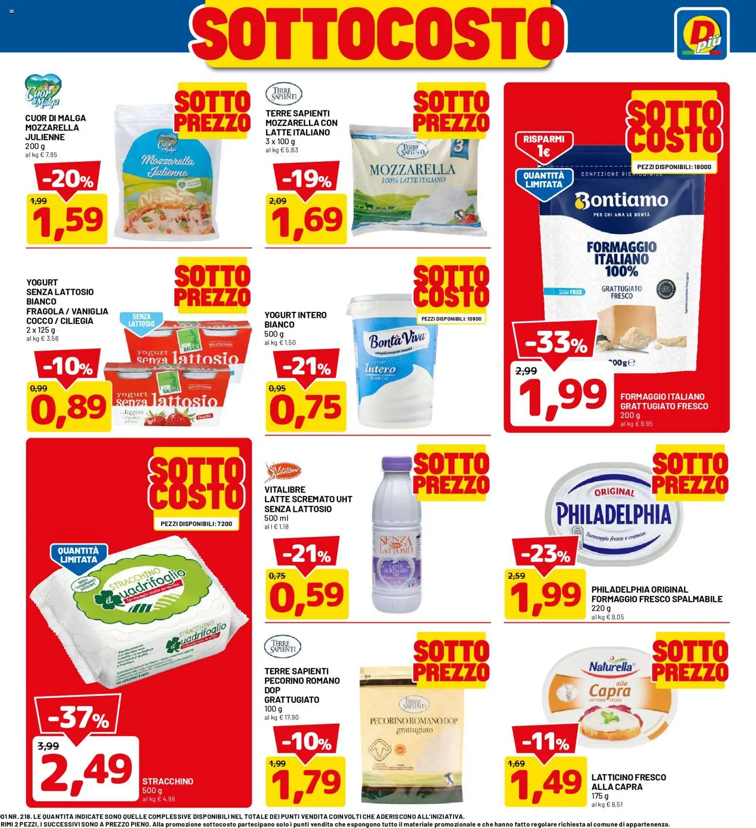 Volantino D Più del 01/10/2026 | Pagina: 3 | Prodotti: Yogurt, Mozzarella, Stracchino, Pecorino