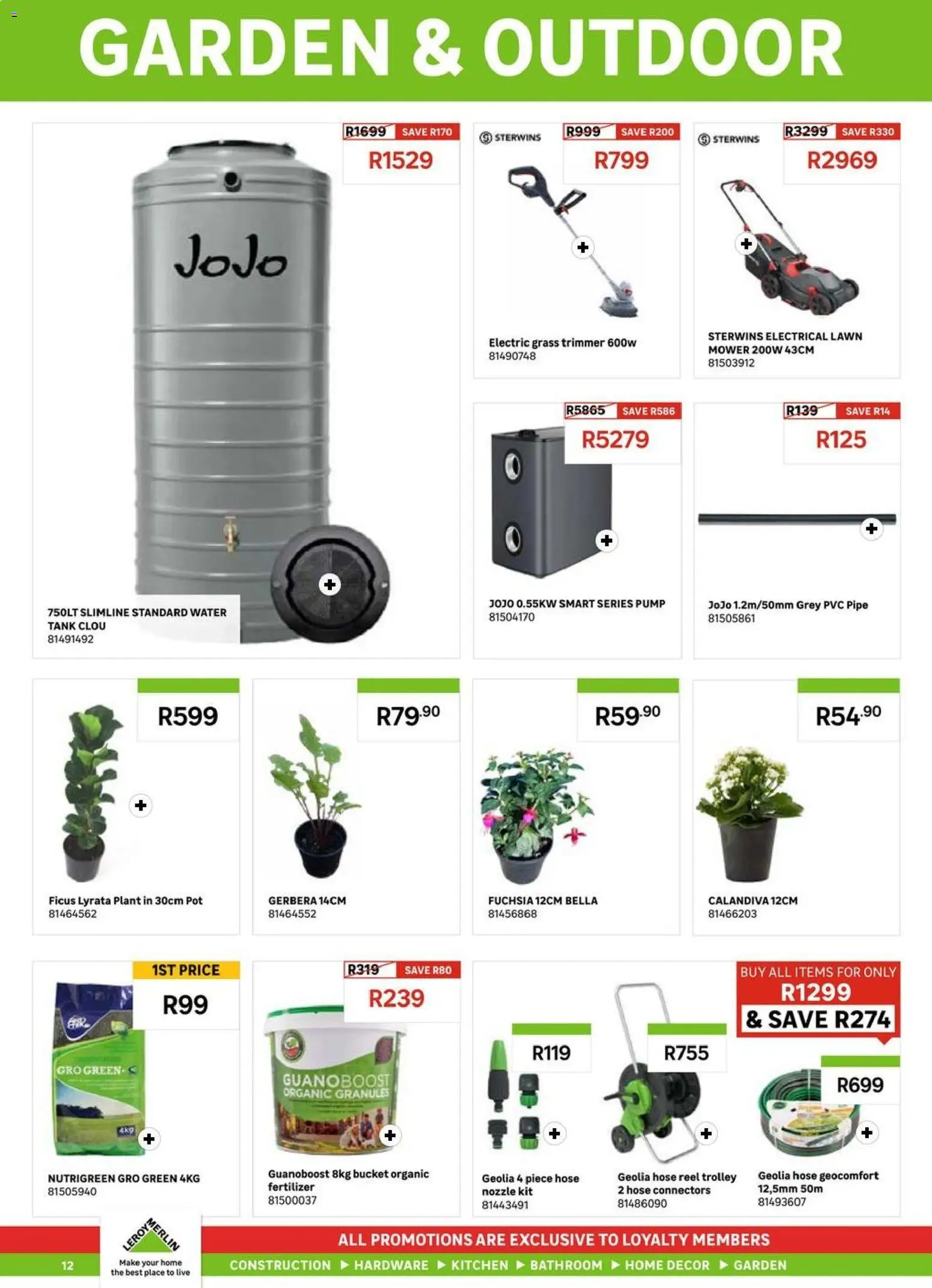 New Leroy Merlin catalogue – valid from 03.04.2026 | Page: 12 | Products: Tank, Mower, Pipe, Water