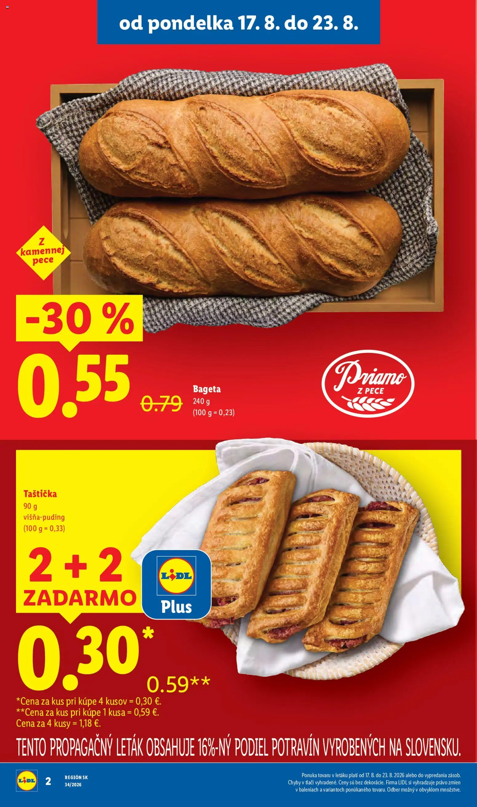 Nové Lidl akcie – leták je platný od 17.08.2026 | Strana: 2 | Produkty: Bageta