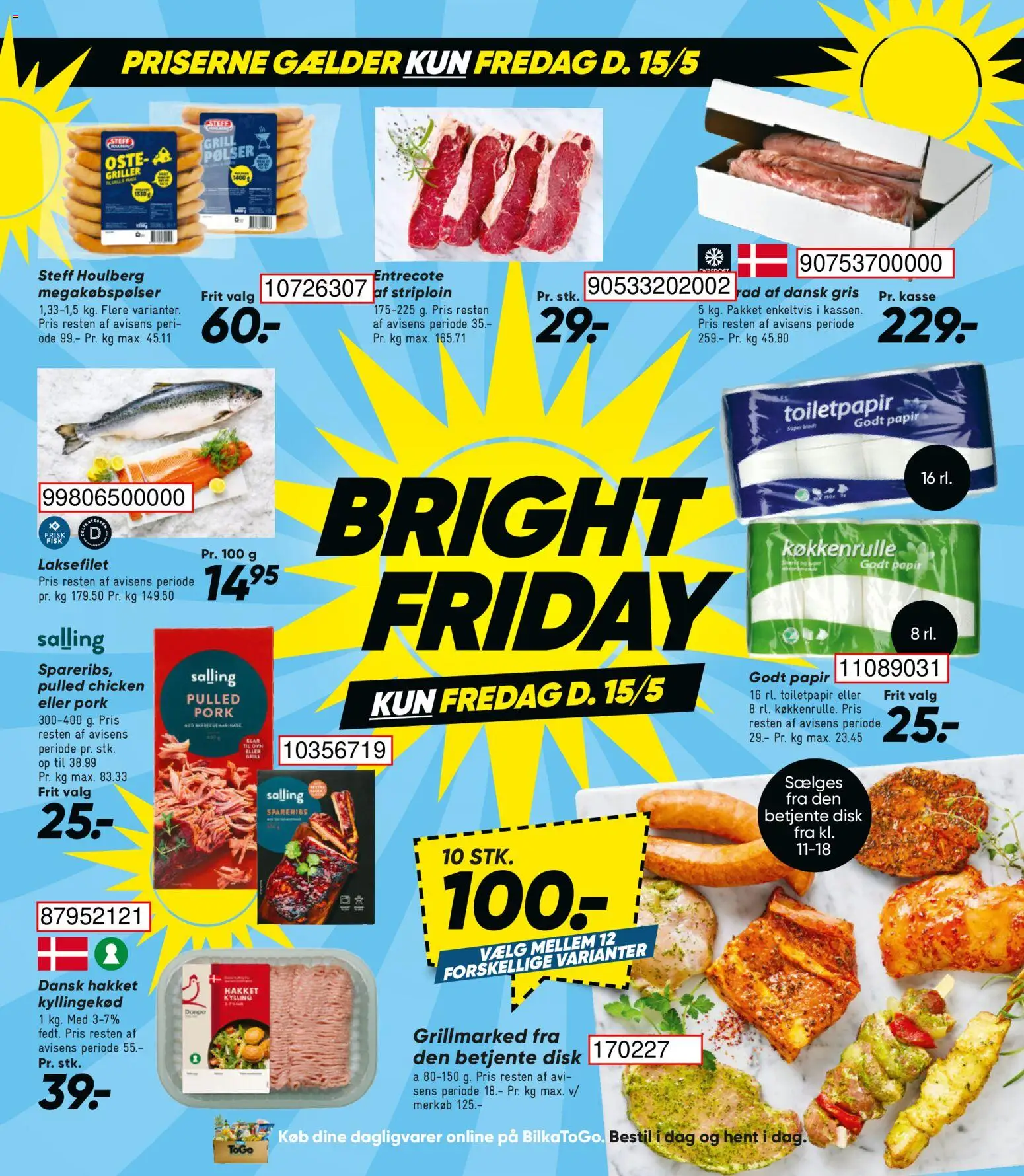 Bilka tilbudsavis – gyldig fra 15.05.2026 | Side: 3 | Produkter: Pølser, Spareribs, Entrecote, Disk