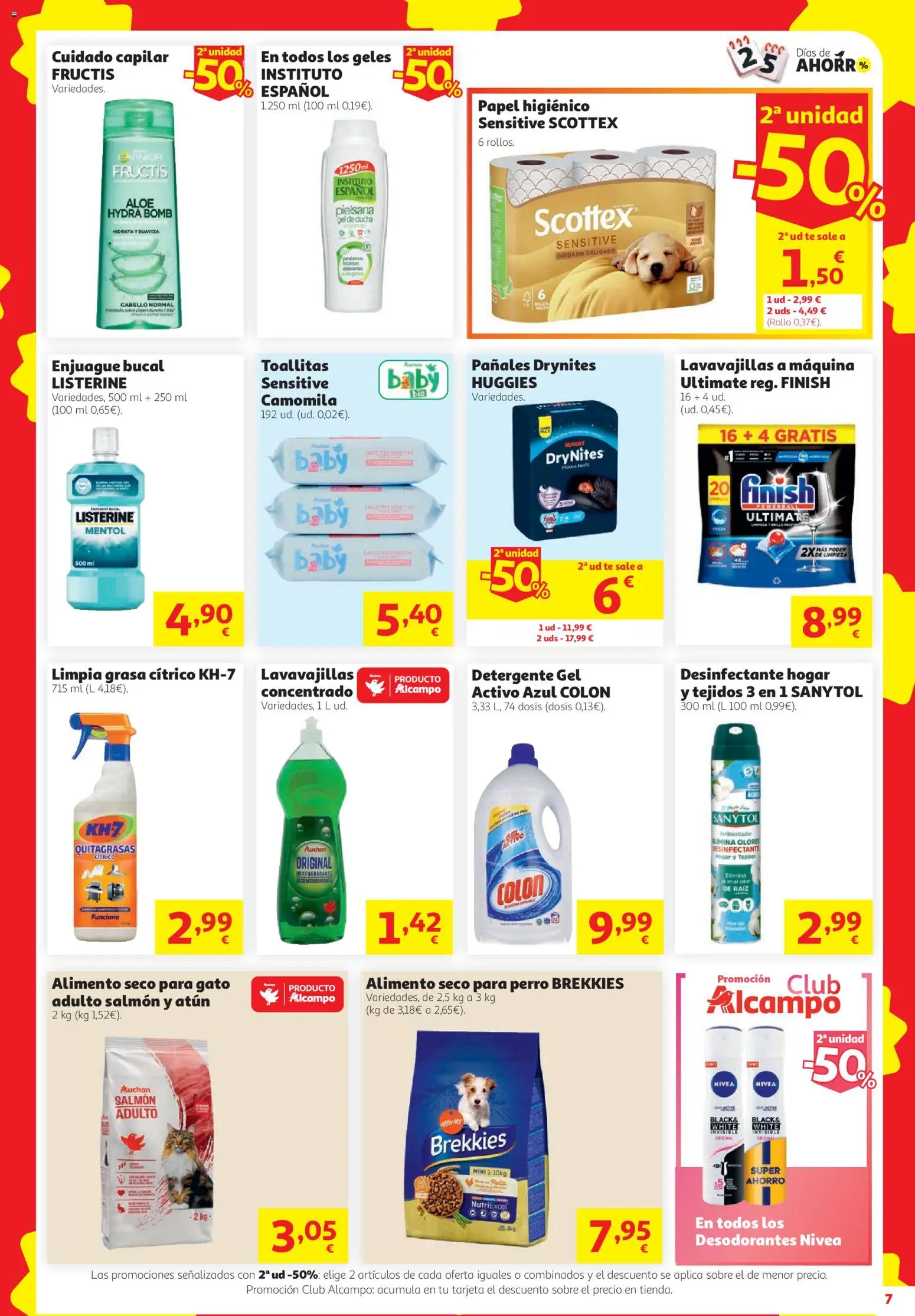 Alcampo Supermercado │ válido desde el 08/10/2026 | Página: 7 | Productos: Enjuague bucal, Té, Listerine, Lavavajillas