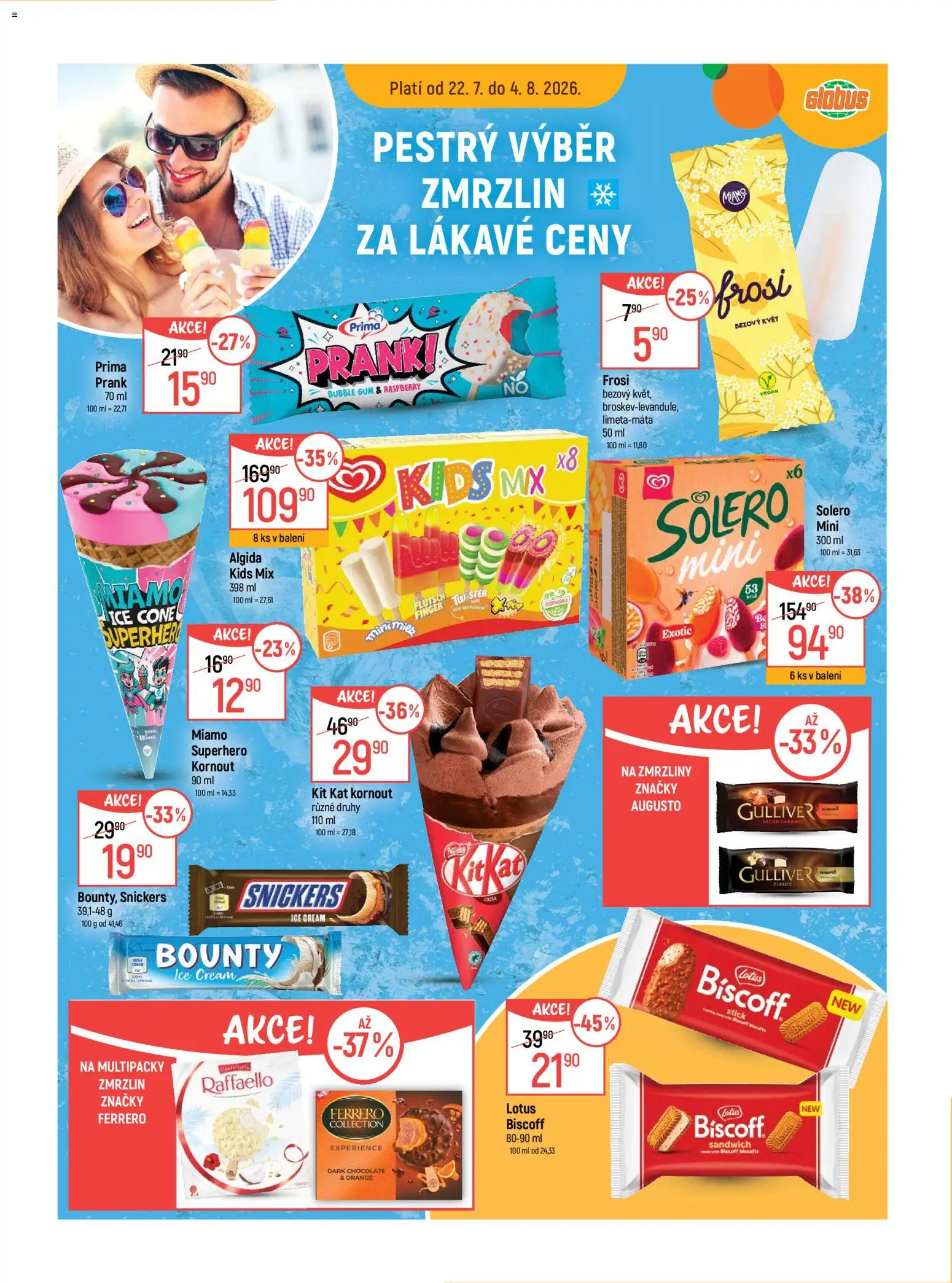 Globus leták od 22.07.2026 | Strana: 19 | Produkty: Zmrzliny, Raffaello, Lotus Biscoff, Lotus