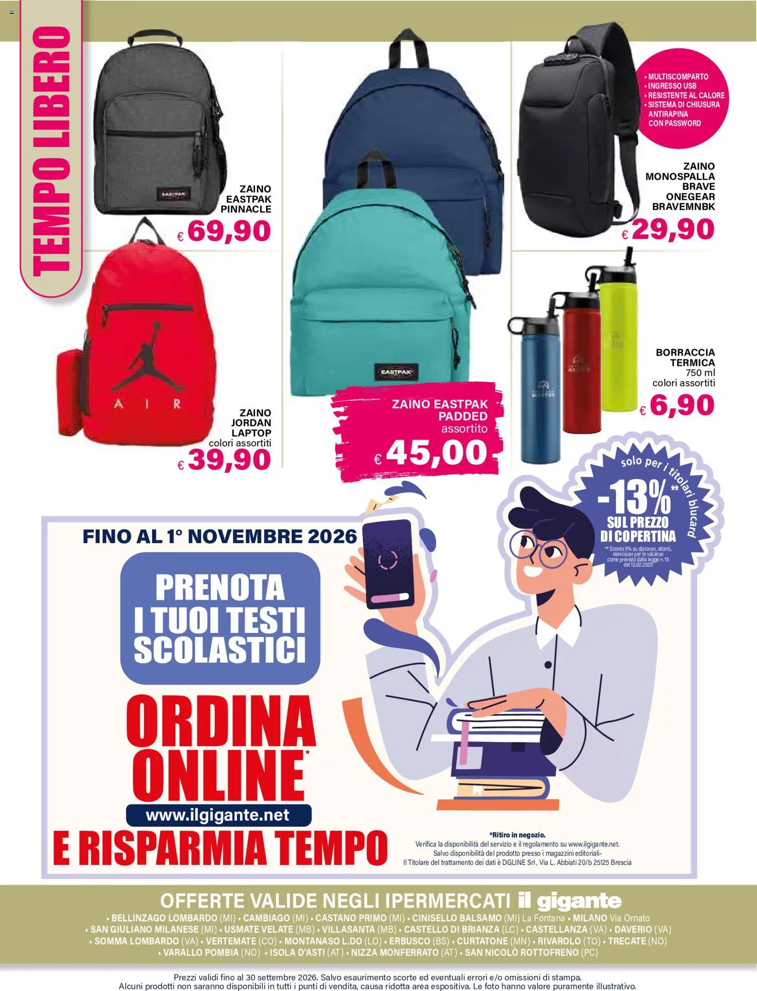 Volantino Il Gigante del 06/08/2026 | Pagina: 32 | Prodotti: Laptop, PC, USB, Borraccia