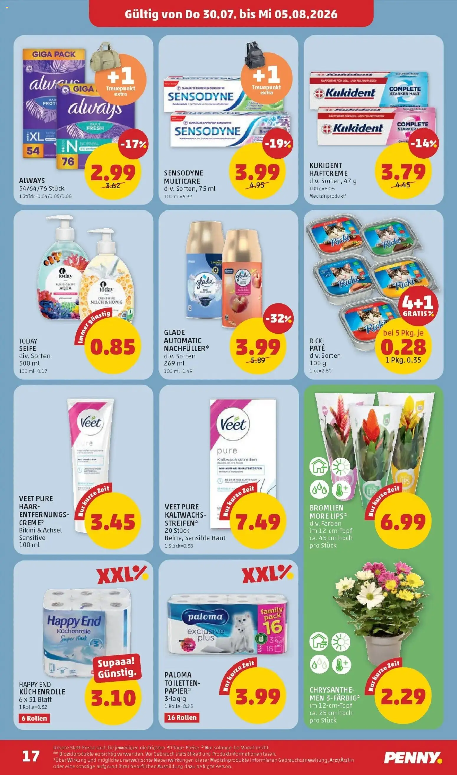 Penny Markt Die ganze Woche sparen - Wien gültig ab 30.07.2026 | Seite: 17 | Produkte: Milch, Creme, Seife