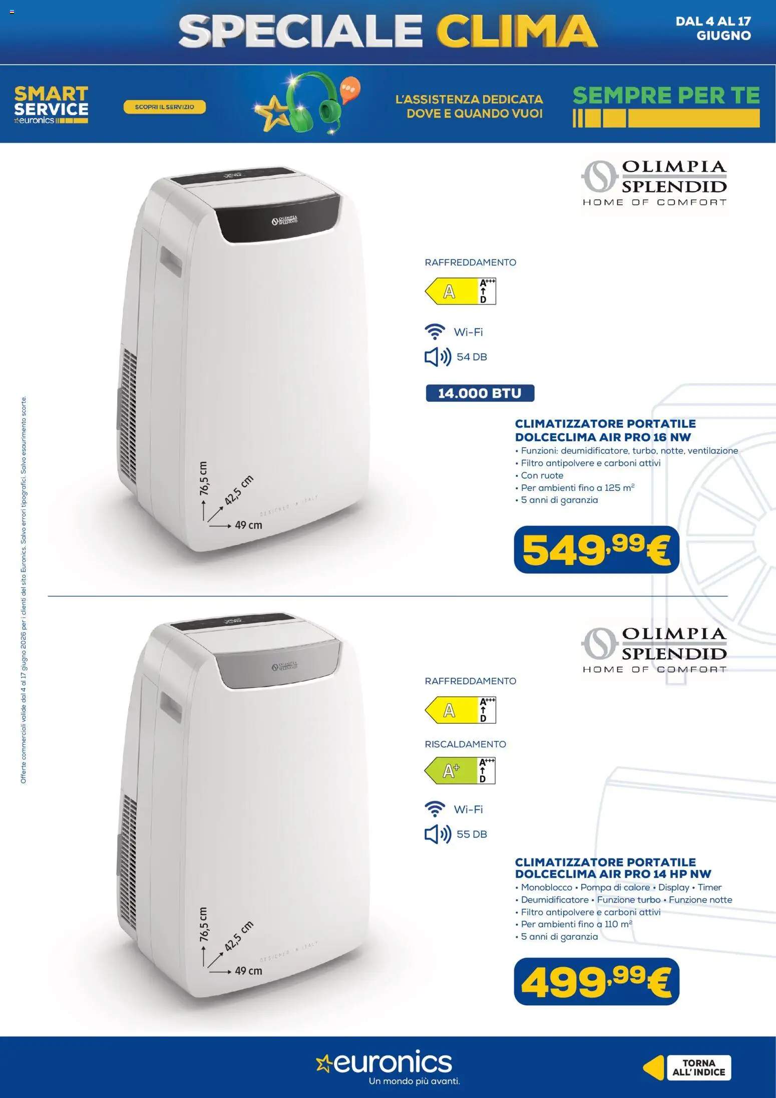 Volantino Euronics del 04.06.2026 | Pagina: 17 | Prodotti: Climatizzatore, Deumidificatore, Tè