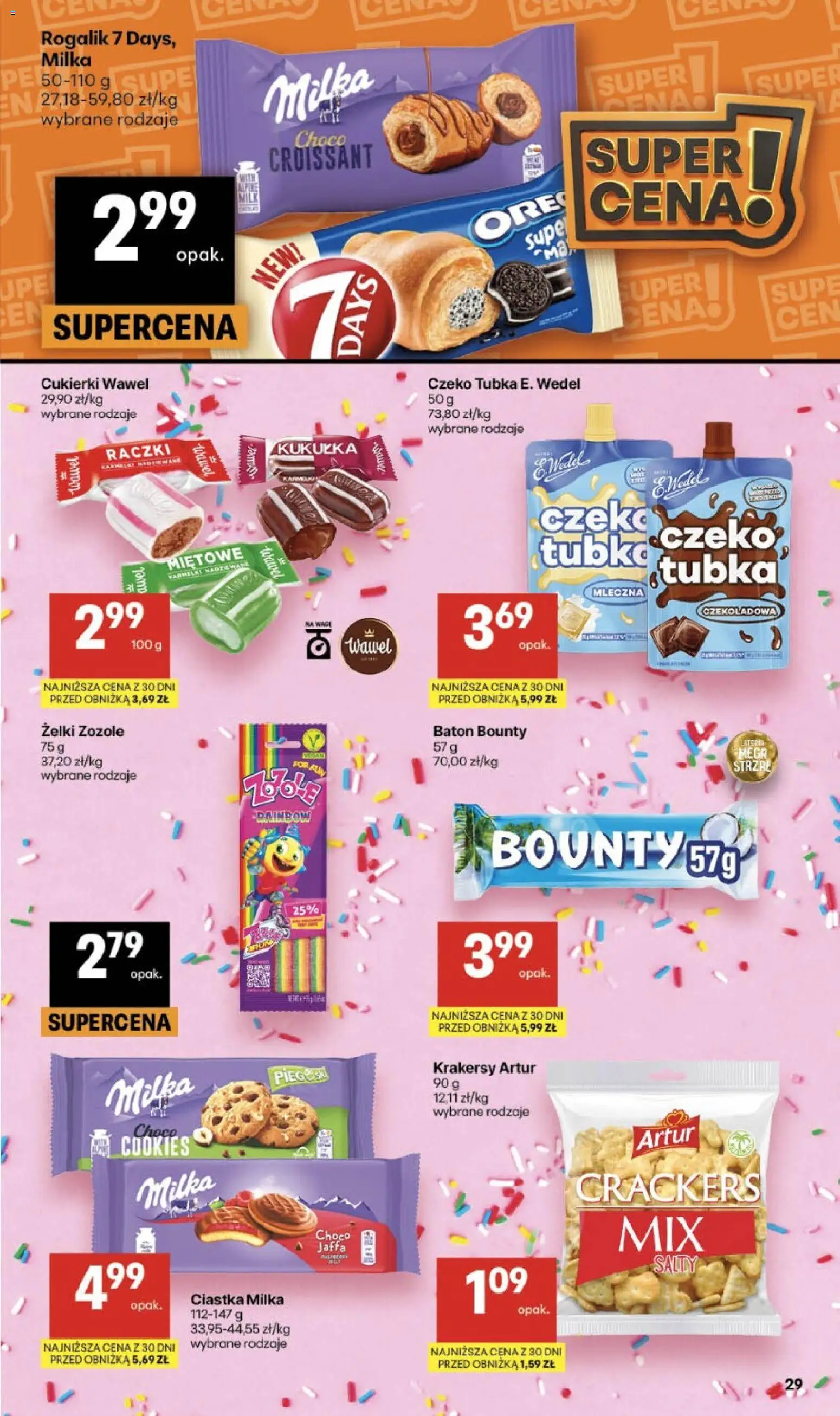 Delikatesy Centrum gazetka - Sklepy Własne od 02.07.2026 | Strona: 29 | Produkty: Czekoladowa, Milka, Cukierki, Ciastka