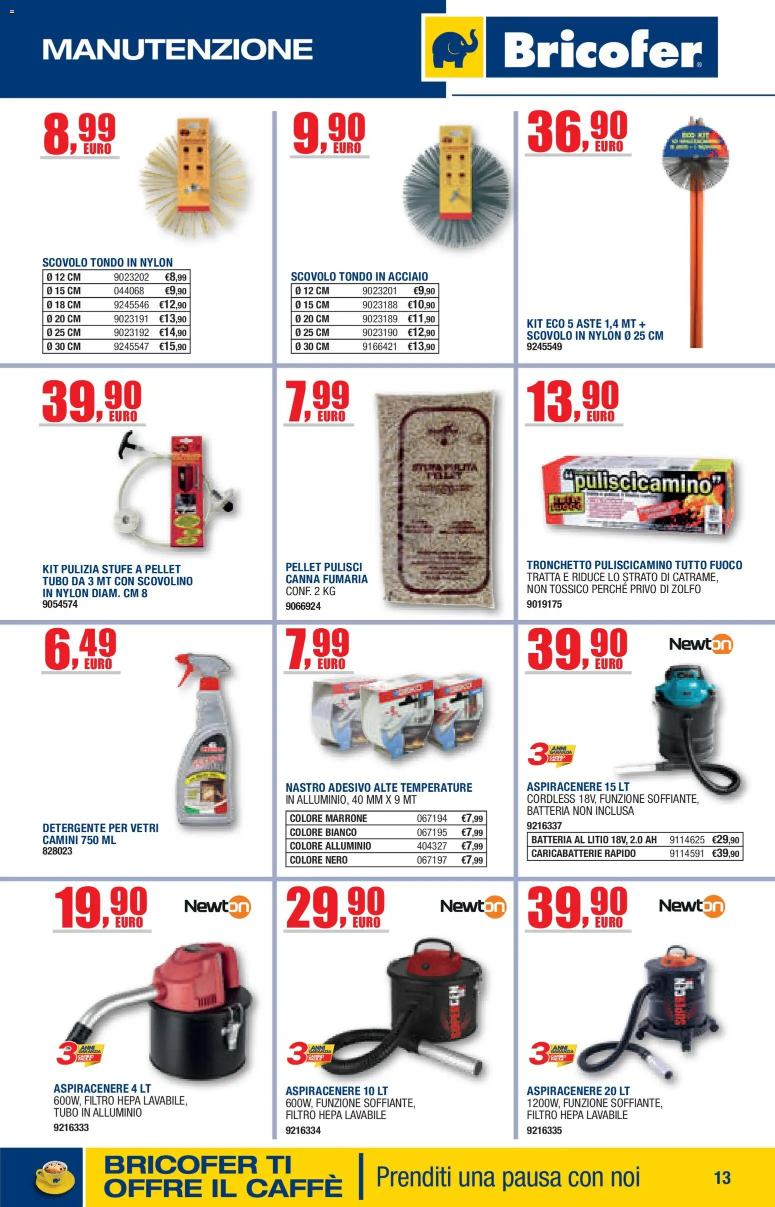 Volantino Bricofer del 05/10/2026 | Pagina: 13 | Prodotti: Detergente, Filtro HEPA, Alluminio, Caricabatterie