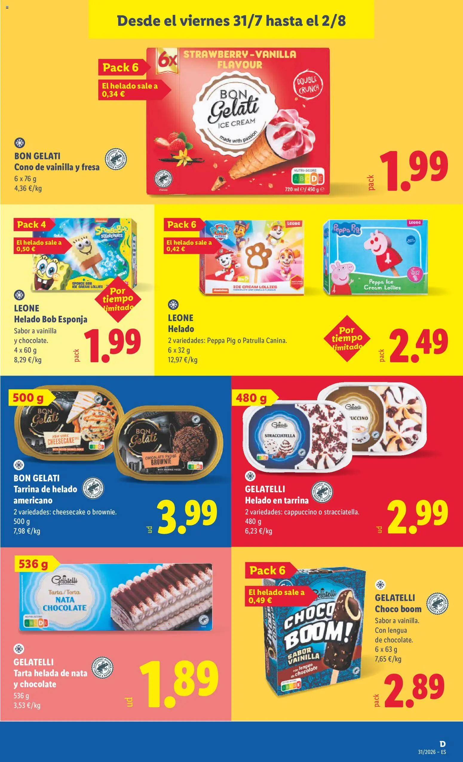 Lidl folleto │ válido desde el 27/07/2026 | Página: 35 | Productos: Esponja, Chocolate, Helado