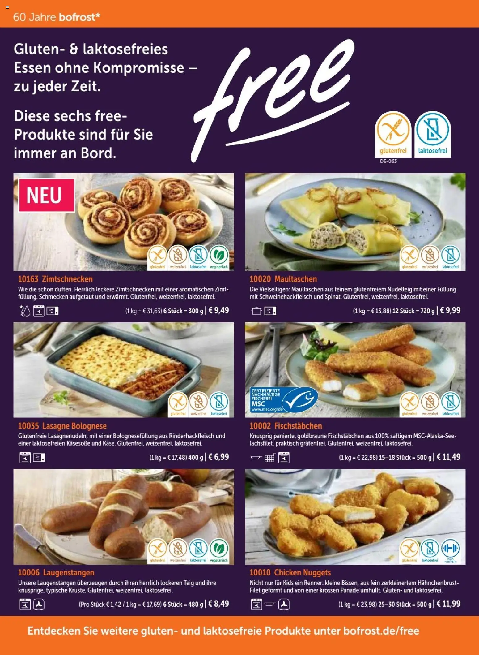 Bofrost Katalog – gültig ab 07.09.2026 | Seite: 134 | Produkte: Lasagne, Fischstabchen, Maultaschen, Hahnchenbrust