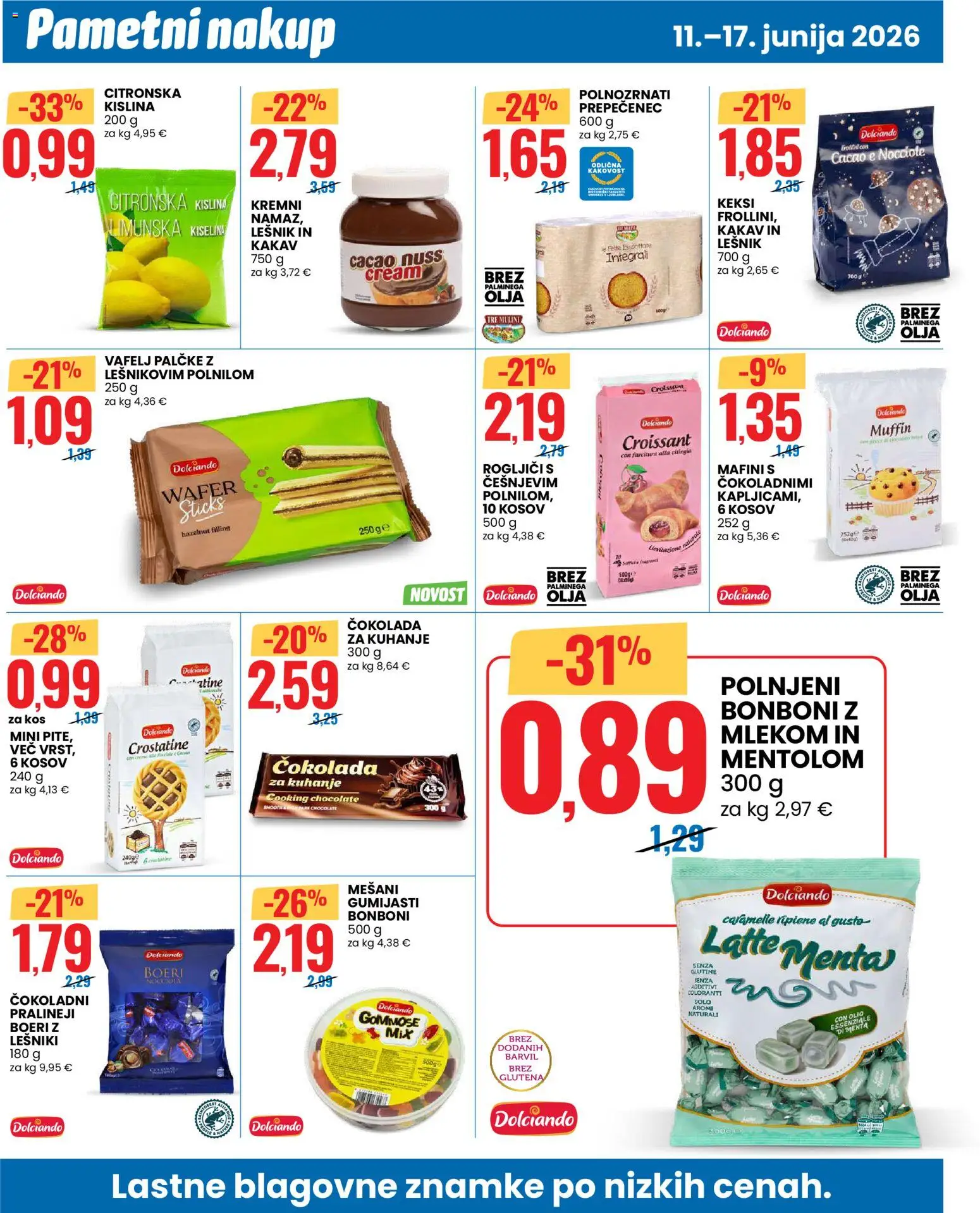 Novi Eurospin katalog ponudbe – veljaven od 11.06.2026 | Stran: 8 | Izdelki: Keksi, Bonboni, Kos, Cokolada