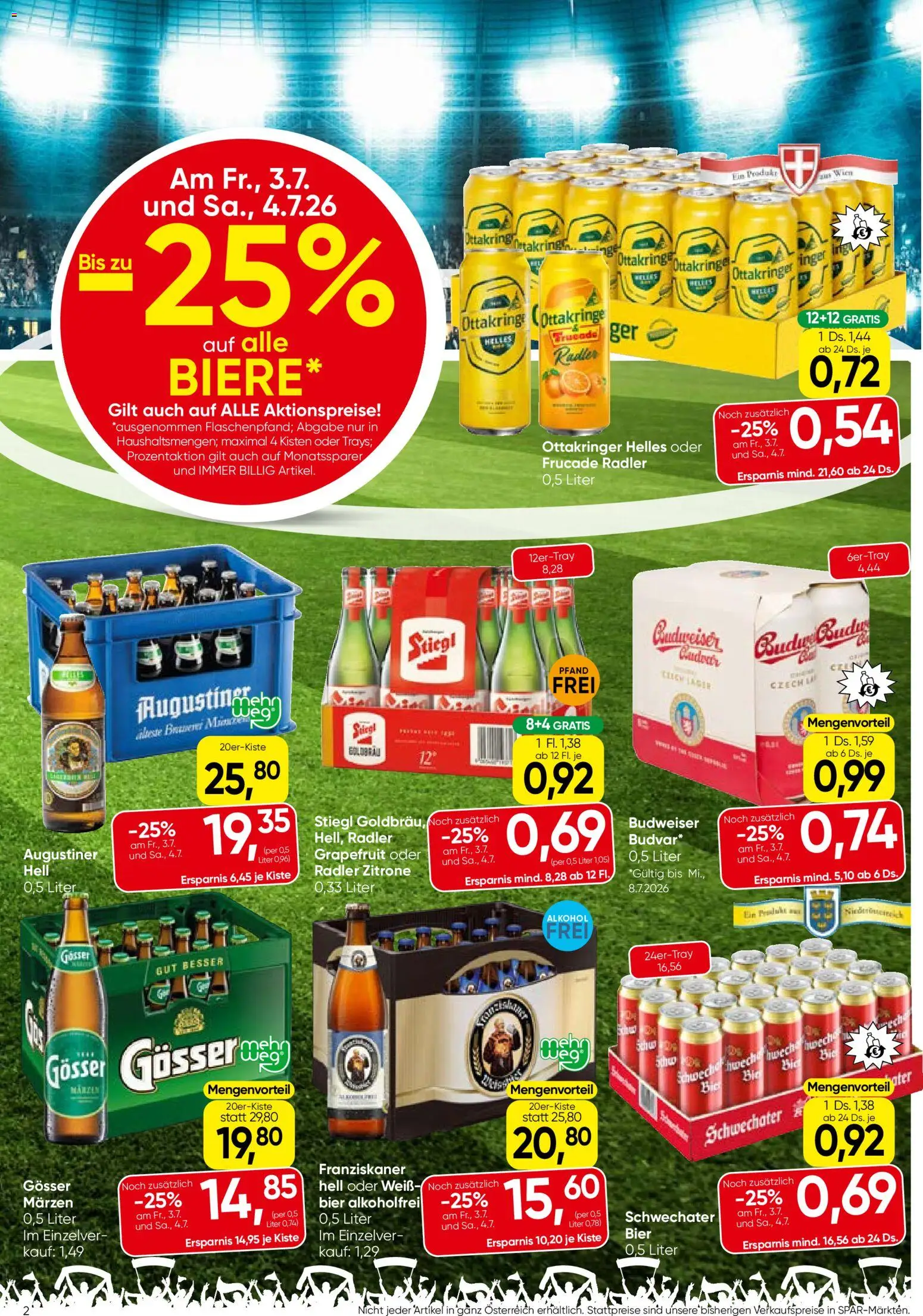 Spar Flugblatt - Wien gültig ab 01.07.2026 | Seite: 2 | Produkte: Grapefruit, Zitrone, Bier