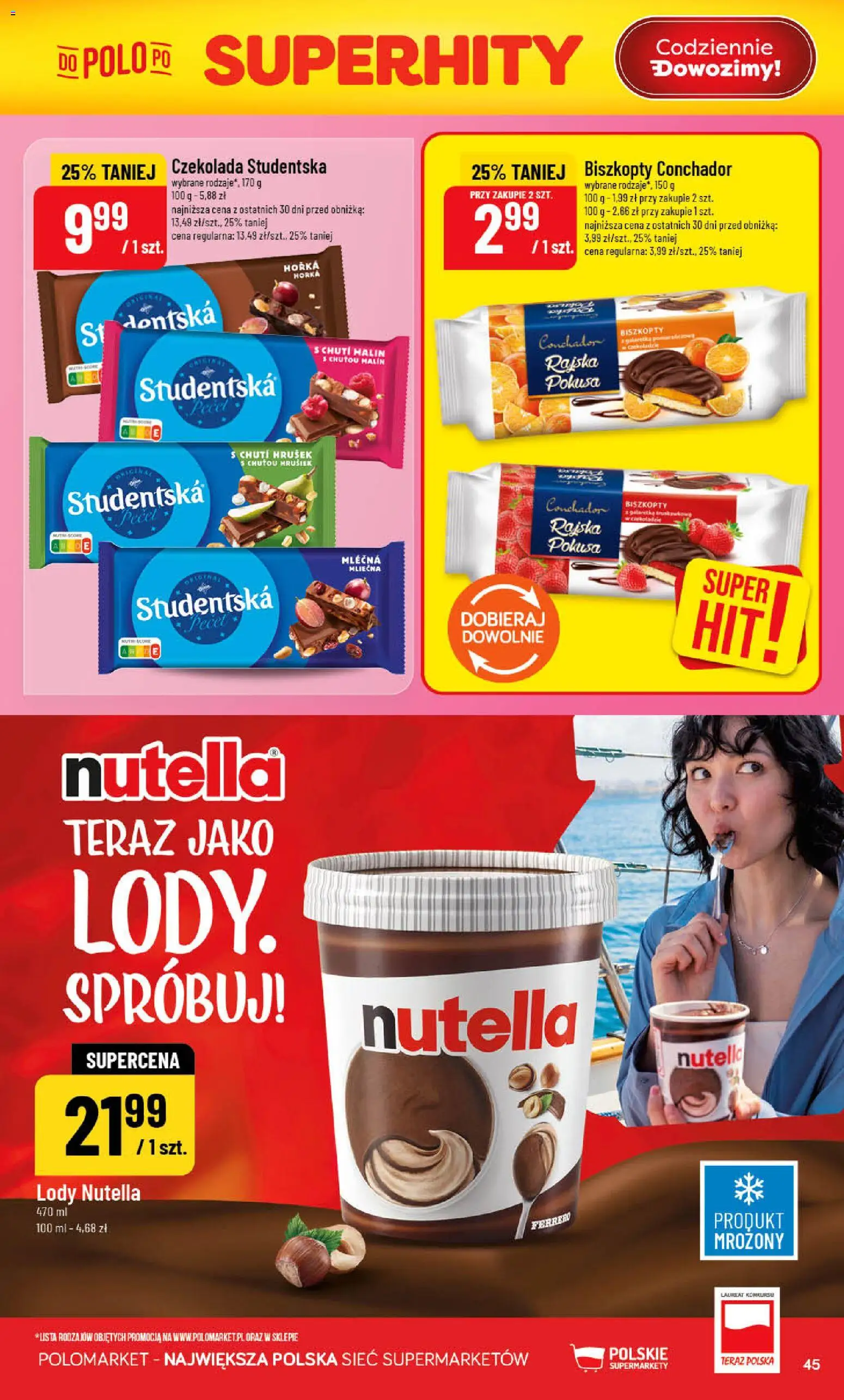 POLOmarket gazetka od 20.05.2026 | Strona: 45 | Produkty: Nutella, Czekolada, Lody