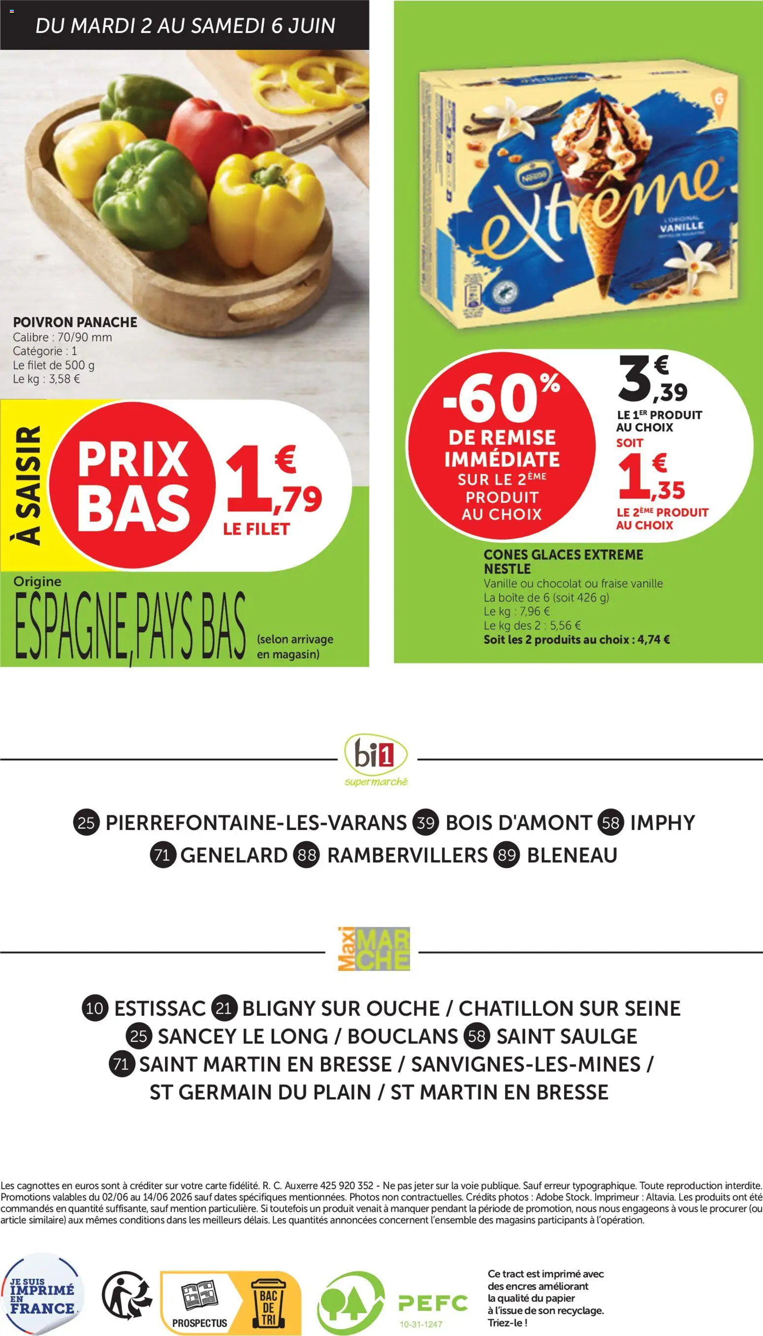 {H1} | Page: 12 | Produits: Glaces, Poivron, Cônes, Chocolat