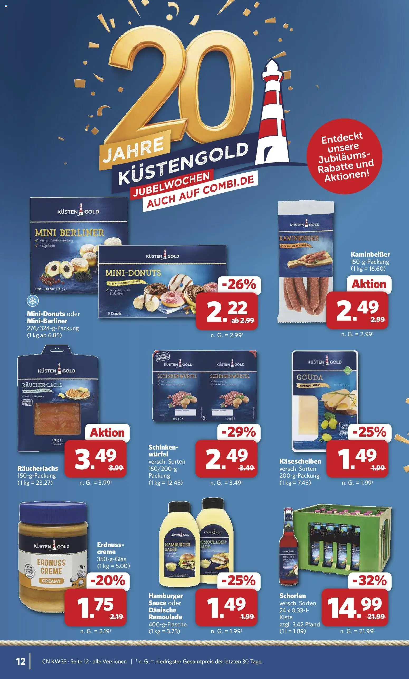Combi Prospekt – gültig ab 10.08.2026 | Seite: 14 | Produkte: Berliner, Gouda, Creme, Donuts