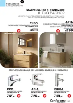Anteprima del volantino Conforama volantino Arredo valido a partire dal 22/06/2026 | Pagina: 92 | Prodotti: Miscelatore, Bagno, Specchio