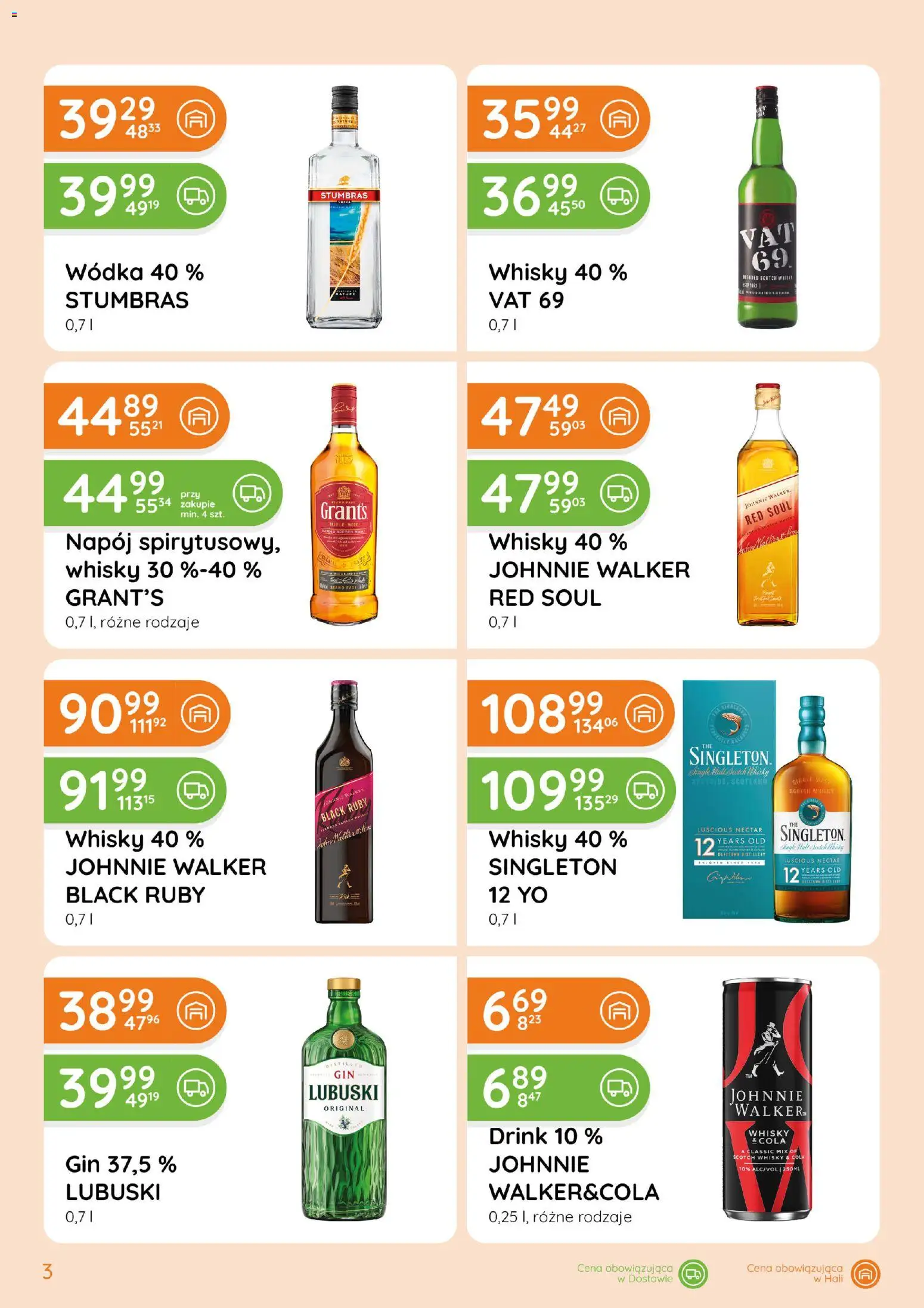 Eurocash gazetka - Ofensywa Alkoholowa od 01.09.2026 | Strona: 3 | Produkty: Grant's, Gin, Wódka, Whisky