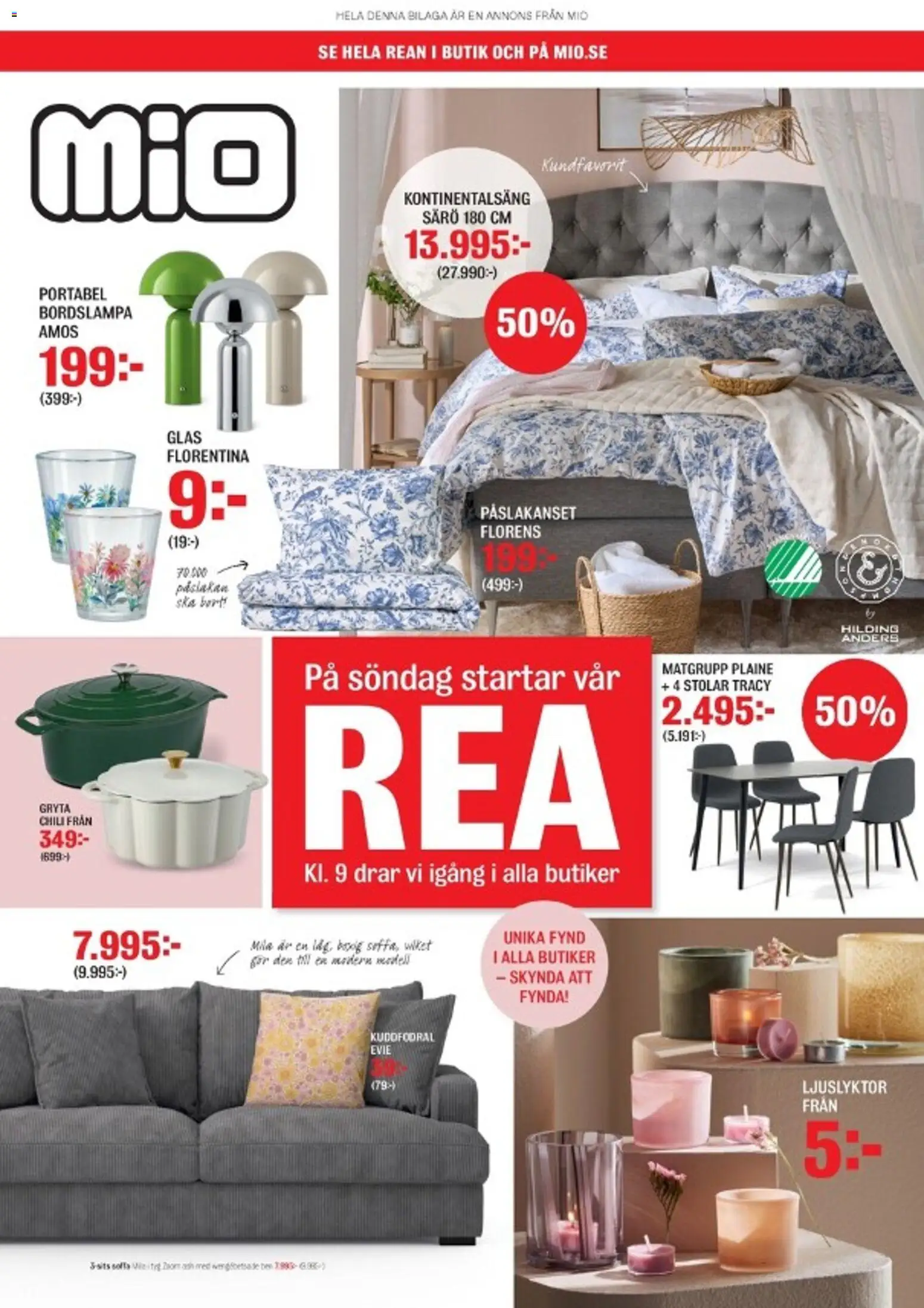 Mio reklamblad aktuell från 23/06/2026 | Sida: 1 | Produkter: Bordslampa, Matgrupp, Påslakanset, Chili