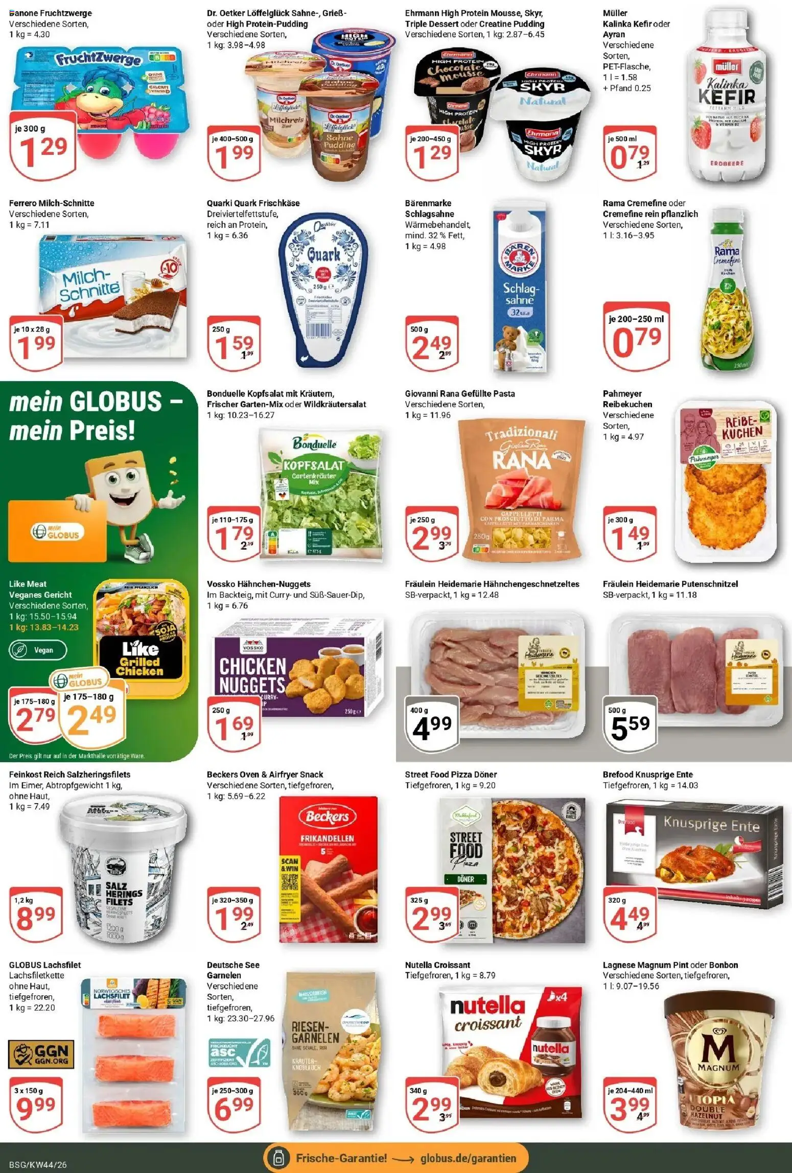 Globus Prospekt Braunschweig – gültig ab 26.10.2026 | Seite: 12 | Produkte: Quark, Schlagsahne, Garnelen, Ente