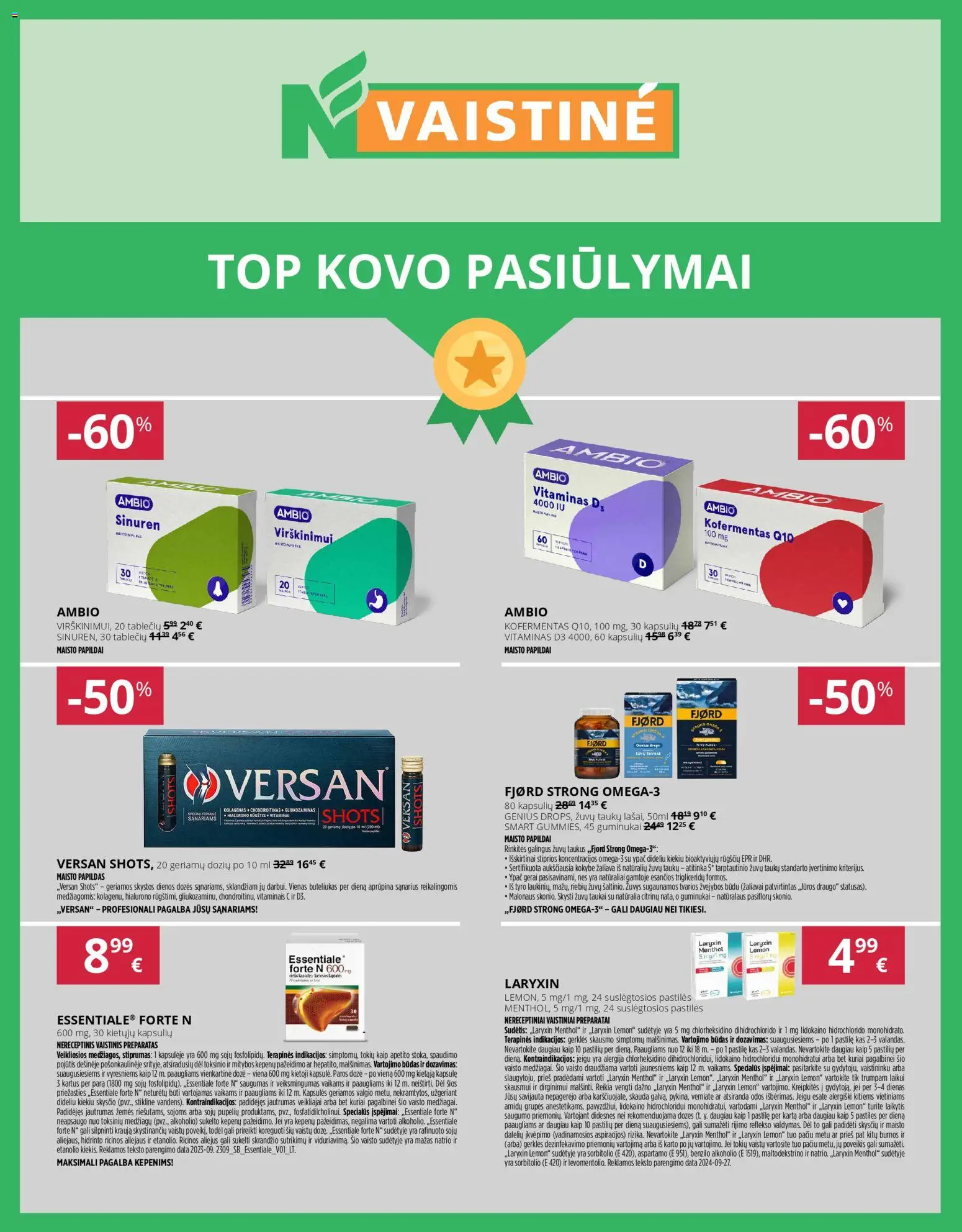 Norfa vaistinė akcijos nuo 2026.03.01 | Puslapis: 1 | Prekių: Aliejus, Kapsulės, Guminukai