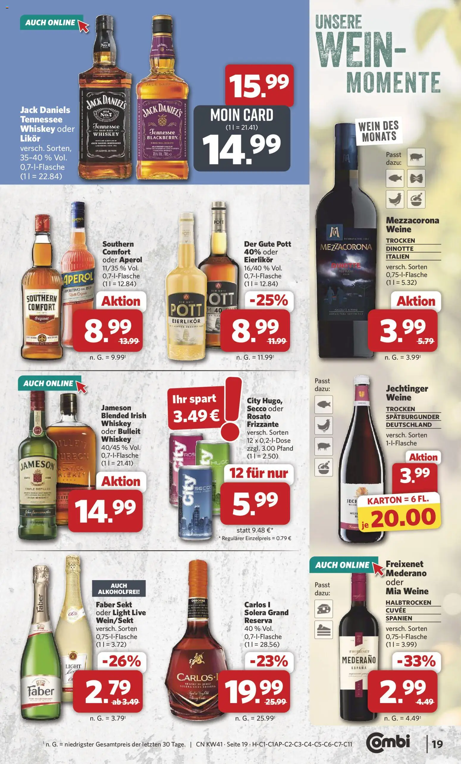 Combi Prospekt – gültig ab 05.10.2026 | Seite: 19 | Produkte: Freixenet, Likör, Freixenet mederano, Aperol