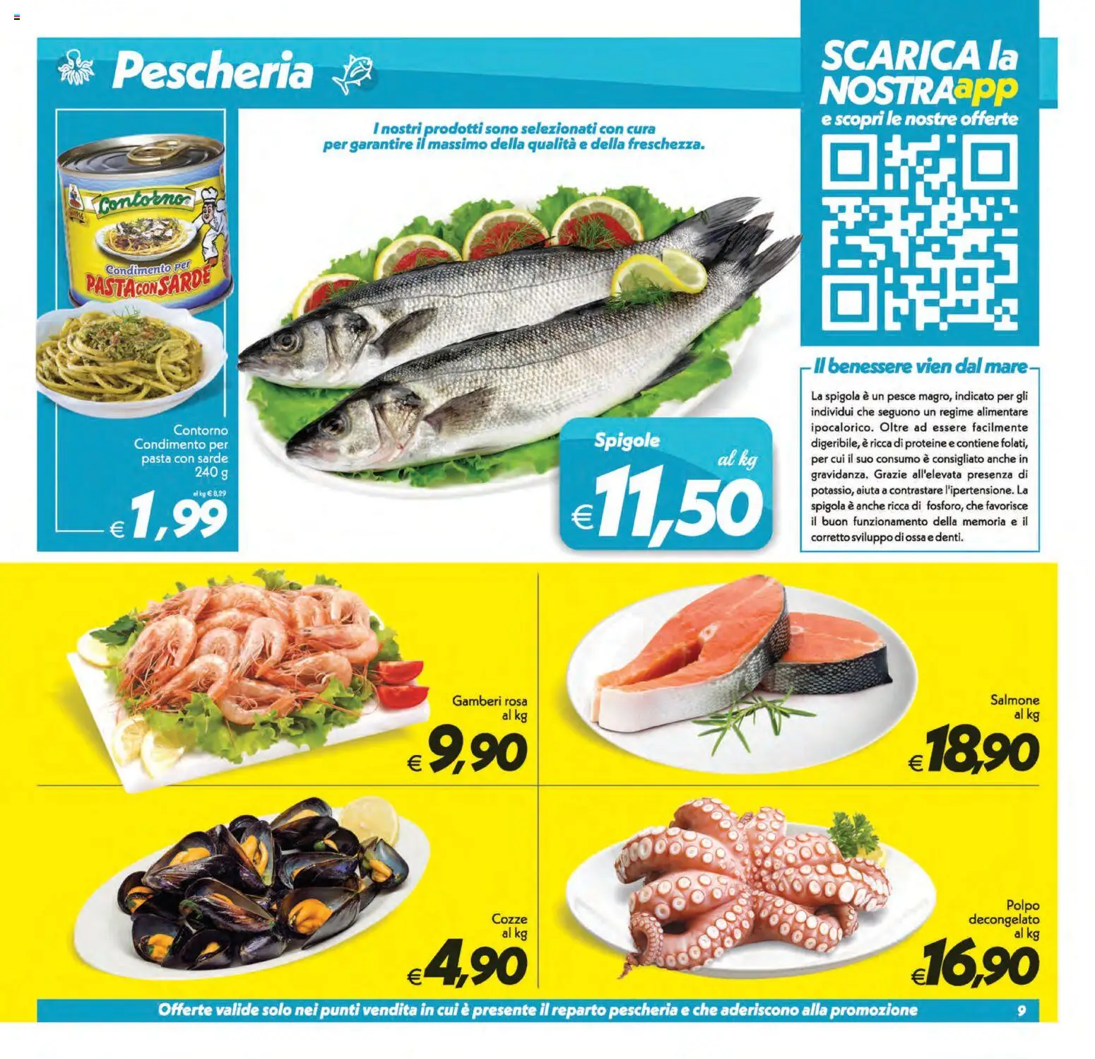 Volantino SuperConveniente del 01/09/2026 | Pagina: 9 | Prodotti: Salmone, Pesce, Gamberi, Cozze
