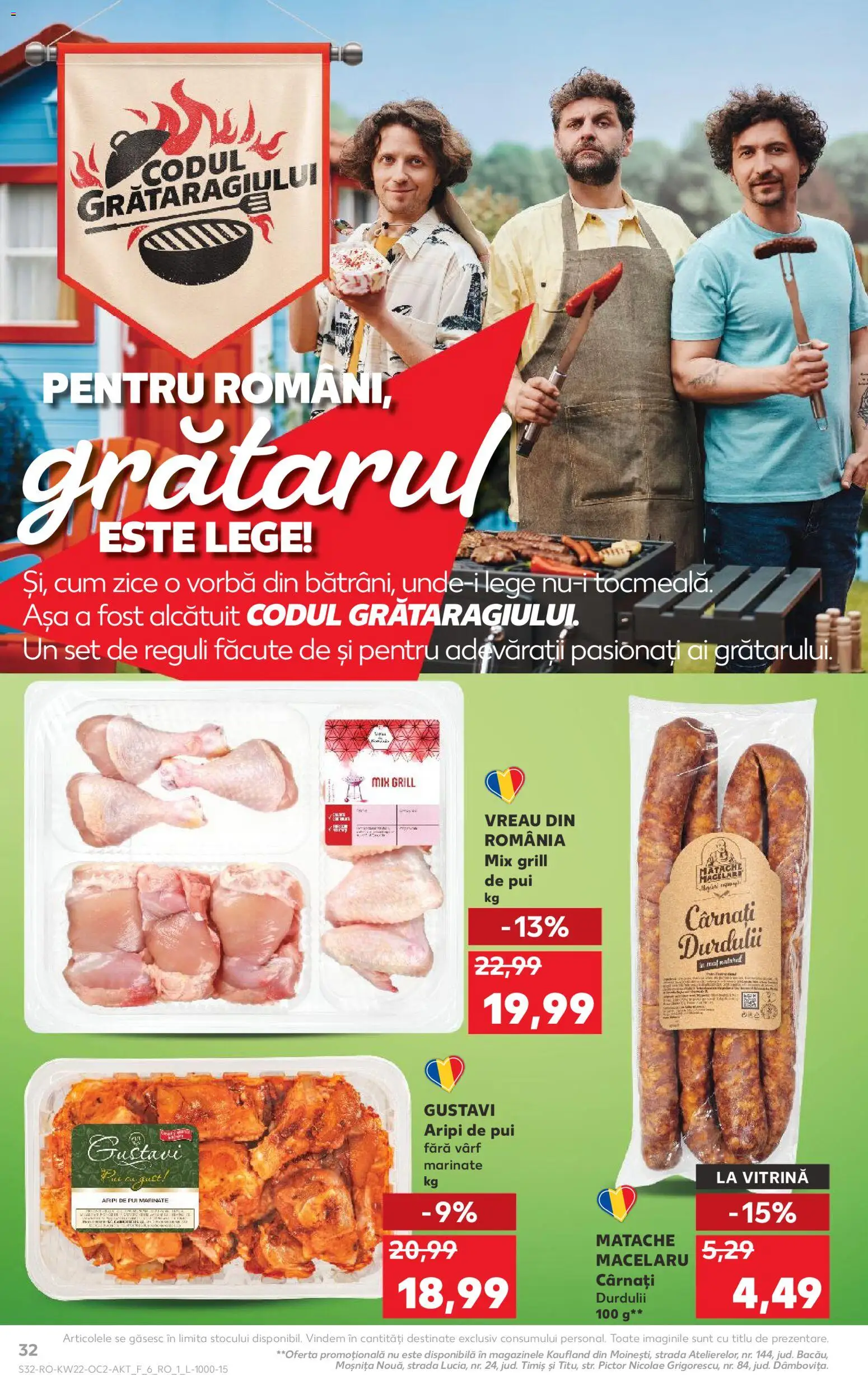 Noul catalog Kaufland – valabil de la 27.05.2026 | Pagină: 32 | Produse: Grill, Hacıyatmaz Kedi Oyuncağı, Vitrină, Cârnați