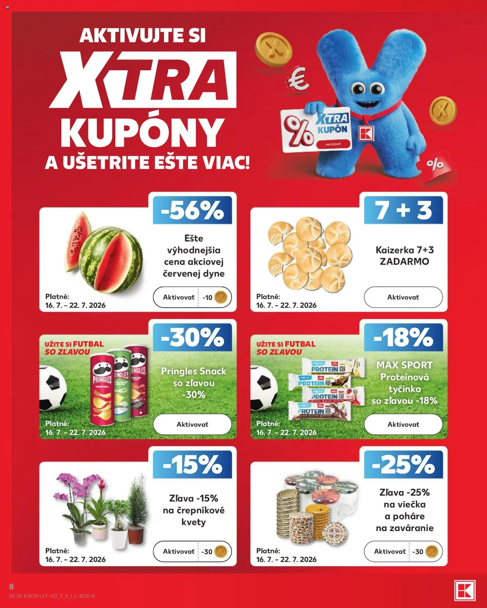 Kaufland SK akciós ujság - amely érvényes a következő dátumtól: 2026.07.16. | Oldal: 8 | Termékek: Pringles, Protein, Só