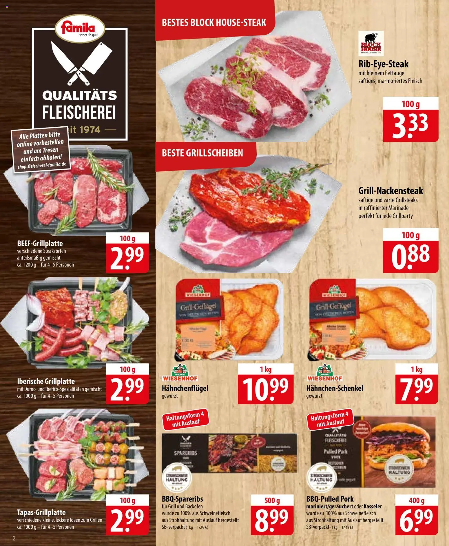 Famila Prospekt – gültig ab 01.06.2026 | Seite: 2 | Produkte: Grill, Hahnchenschenkel, Schweinefleisch, Fleisch