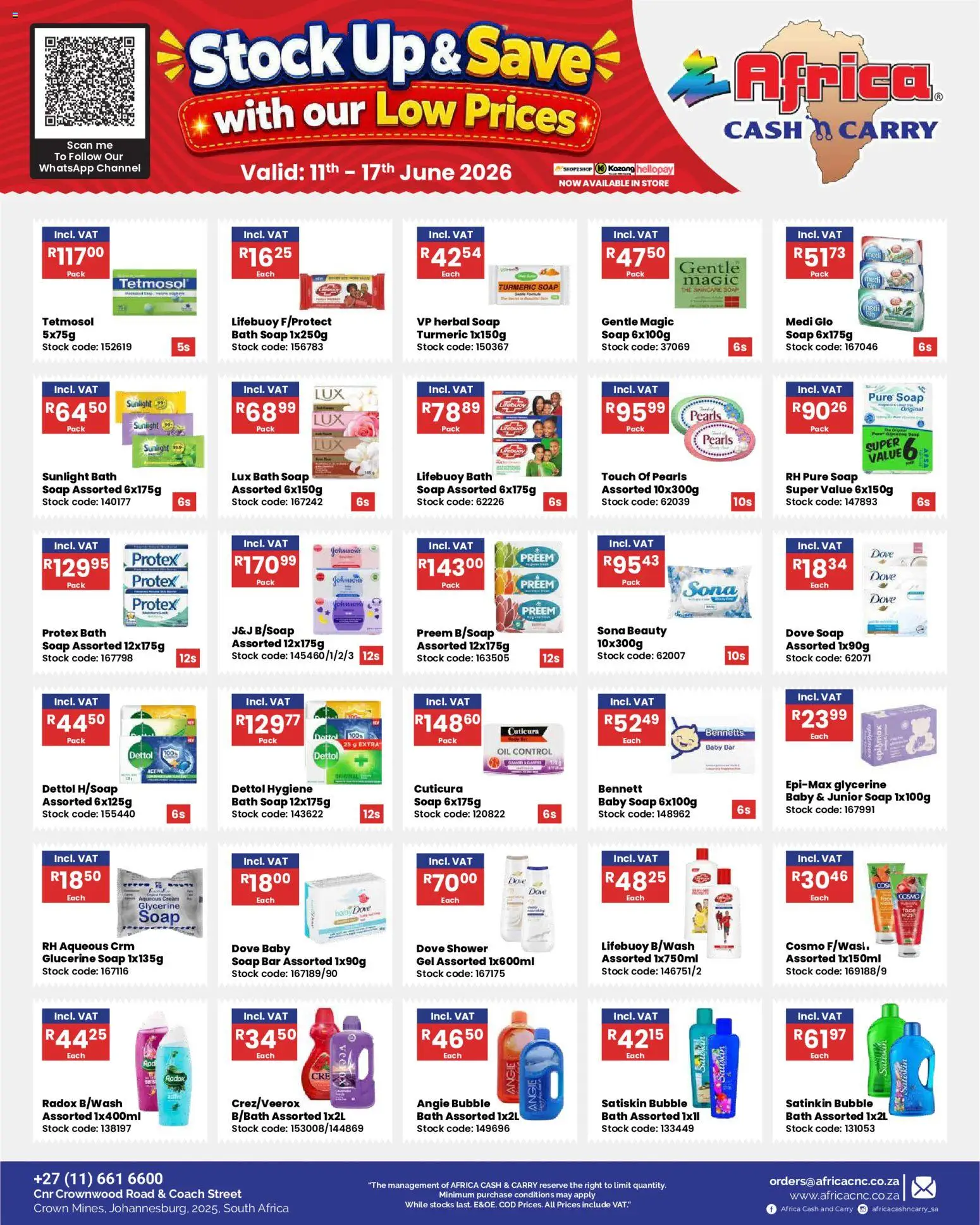 New Africa Cash & Carry catalogue – valid from 11.06.2026 | Page: 9 | Products: Bath, Shower, Cream, Soap