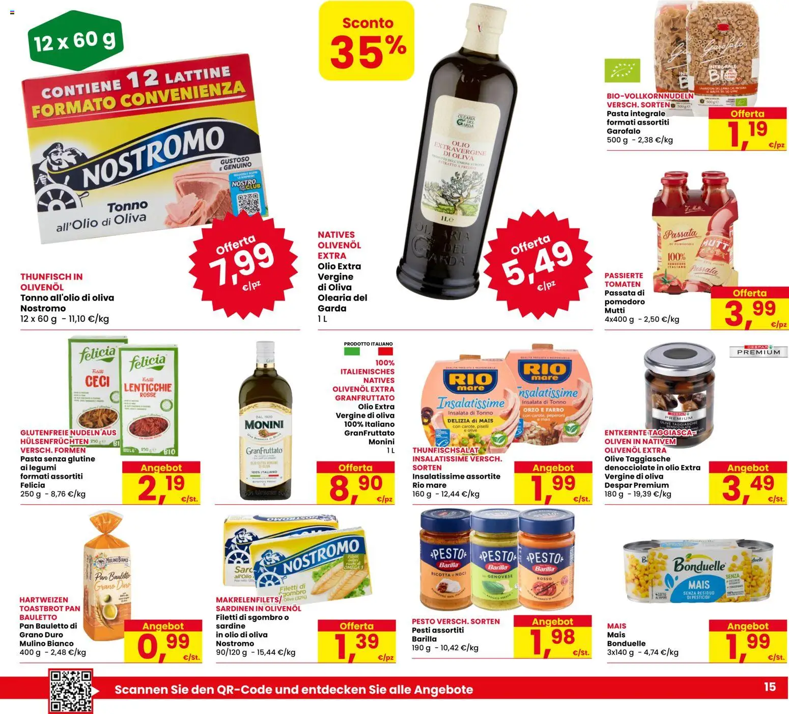 Volantino Eurospar del 06/08/2026 | Pagina: 15 | Prodotti: Barilla, Pesto, Omega 3, Farro
