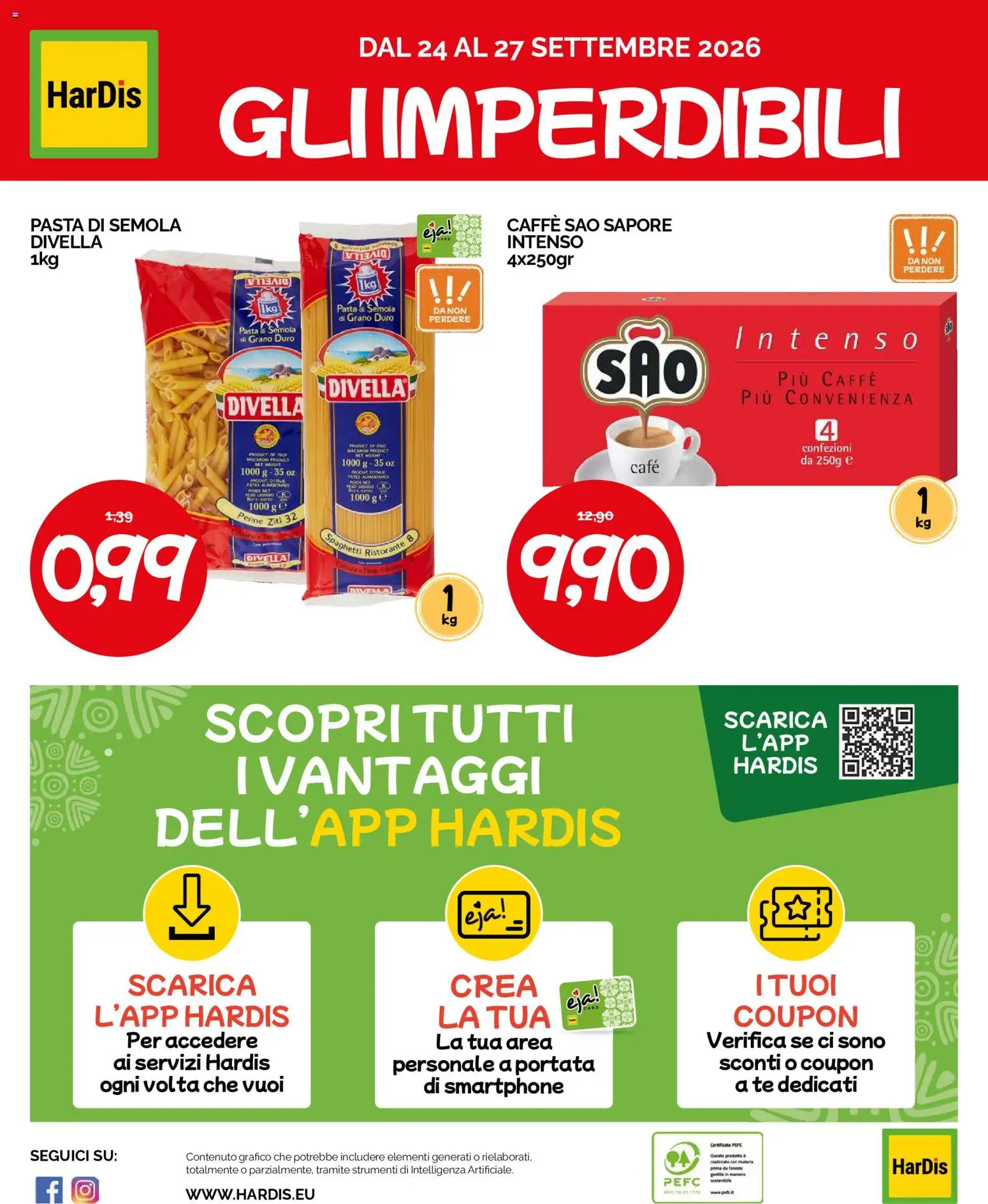 Volantino HarDis del 17/09/2026 | Pagina: 16 | Prodotti: Caffè, Pasta di semola, Pasta, Spaghetti