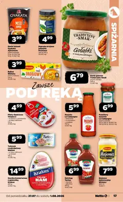 Pogląd oferty "Netto gazetka od poniedziałku" - ważna od 27.07.2026 | Strona: 17 | Produkty: Papryka jalapeno, Papryka, Tuńczyk, Rosliny