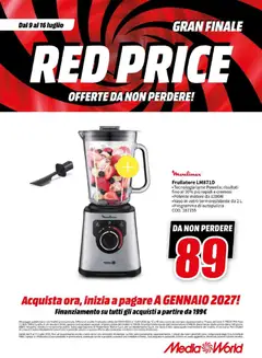 Anteprima del volantino Media World volantino valido a partire dal 09/07/2026 | Pagina: 51 | Prodotti: Frullatore