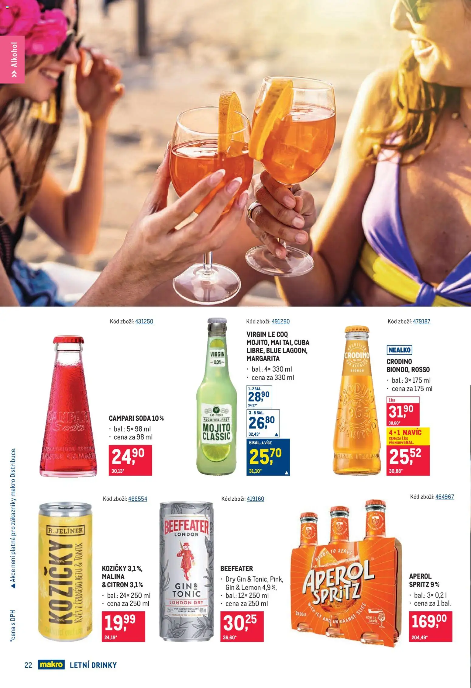 Makro leták - Letní drinky od 17.06.2026 | Strana: 22 | Produkty: Gin, Tonic, Dry gin, Jelínek
