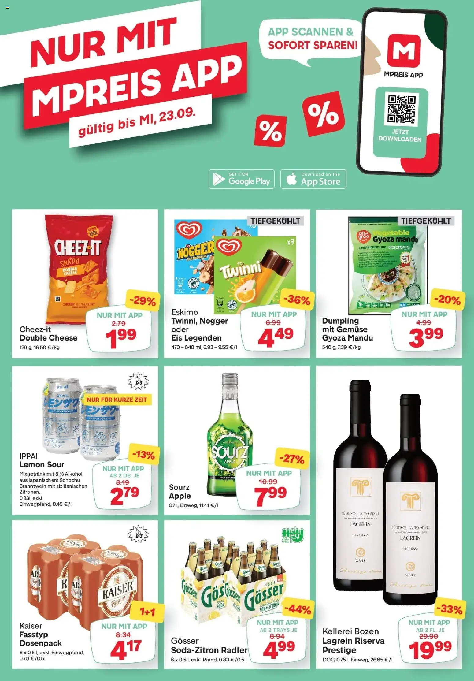MPREIS Saalbach von 17.09.2026 - Aktuelle Angebote | Seite: 14 | Produkte: Eis, Gemüse, Radler, Apple