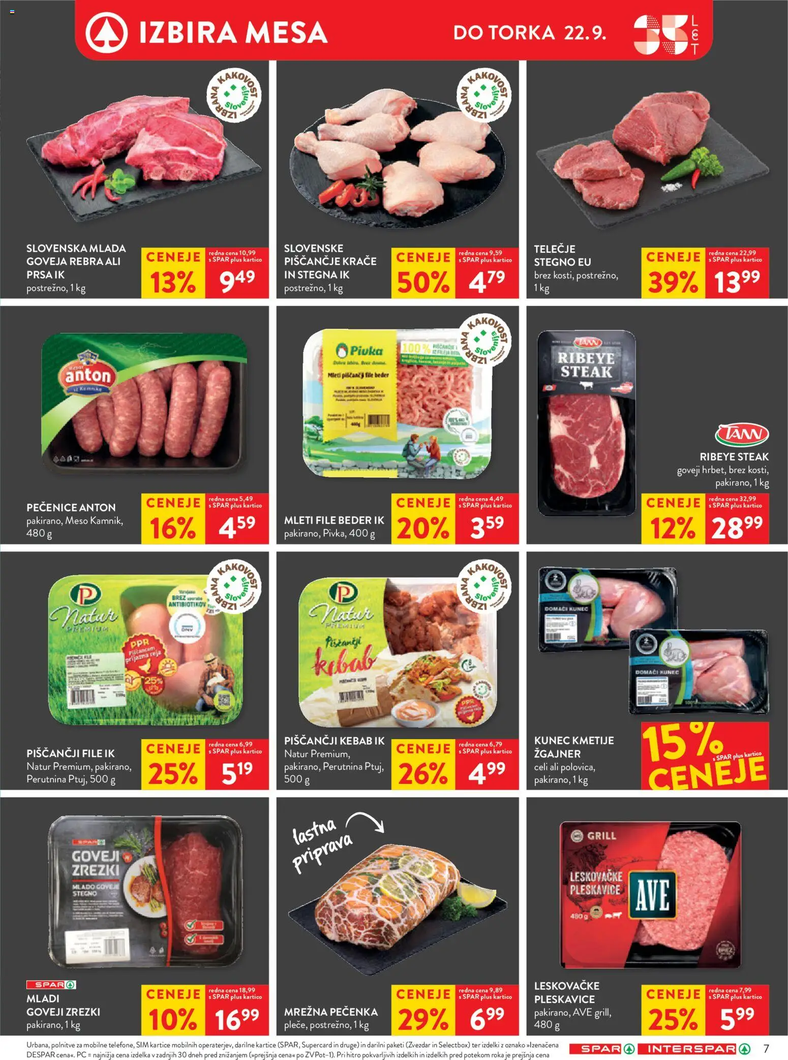 Novi Spar katalog ponudbe – veljaven od 16.09.2026 | Stran: 10 | Izdelki: Pleskavice, Zrezki, Grill