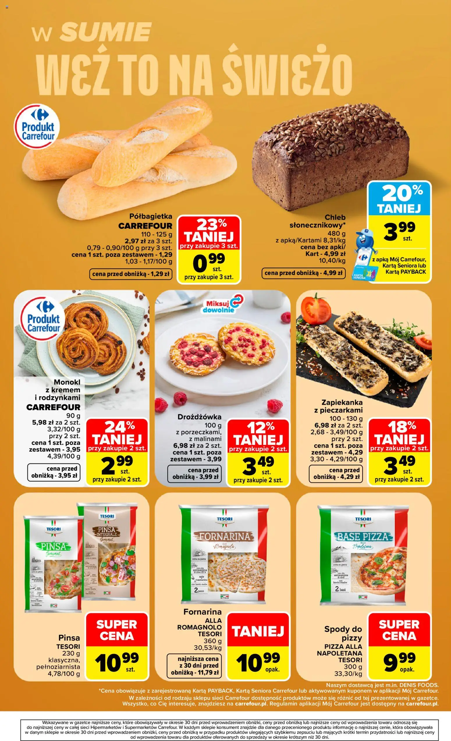 Carrefour gazetka - Weź to na świeżo od 29.06.2026 | Strona: 6 | Produkty: Karta, Zapiekanka, Chleb, Pinsa