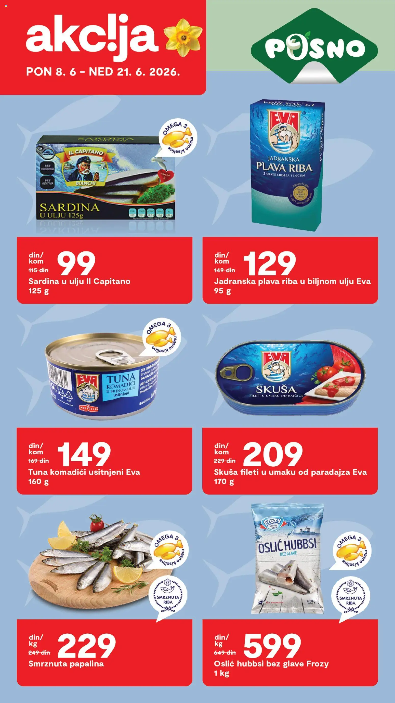 Matijevic katalog - važi od 08.06.2026 | Strana: 14 | Proizvode: Skuša, Oslić, Riba, Sardina