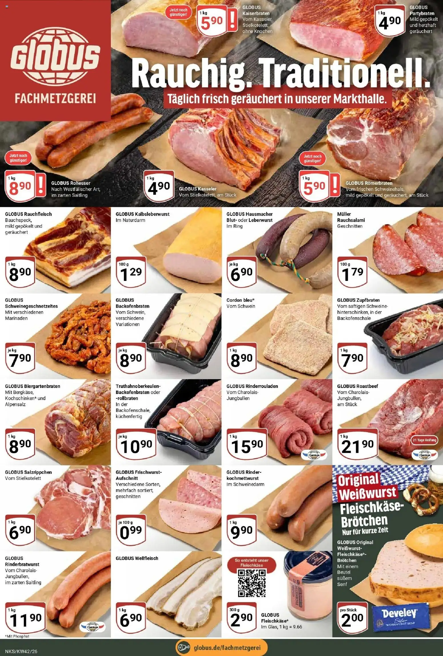 Globus Prospekt Neunkirchen (ab 12.10.2026) » Angebote online | Seite: 10 | Produkte: Rinderrouladen, Weißwurst, Roastbeef