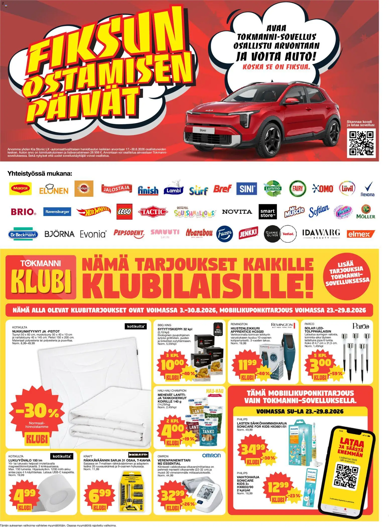Tokmanni - Tarjoussanomat – voimassa 24/08/2026 alkaen | Sivu: 2 | Tuotteet: Tyynyt, Sähköhammasharja, Akku, Voi