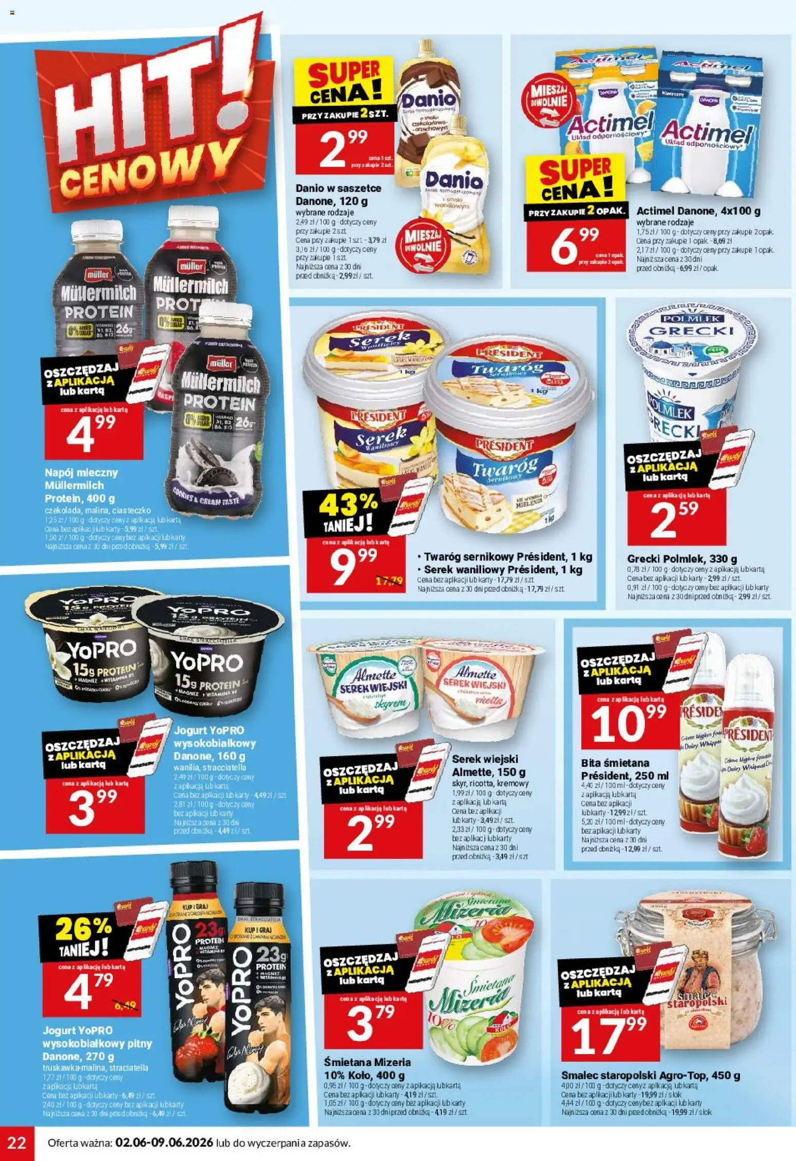Twój Market gazetka od 02.06.2026 | Strona: 22 | Produkty: Serek president, Serek, Jogurt, Twaróg