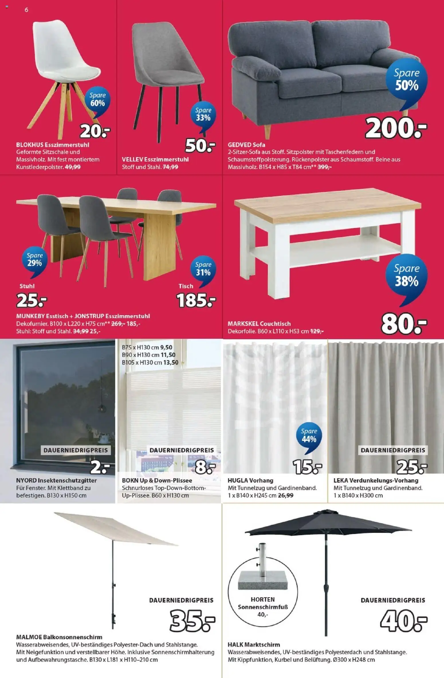 Prospekt JYSK – gültig ab 12.07.2026 | Seite: 6 | Produkte: Sofa, Couchtisch, Stuhl, Vorhang